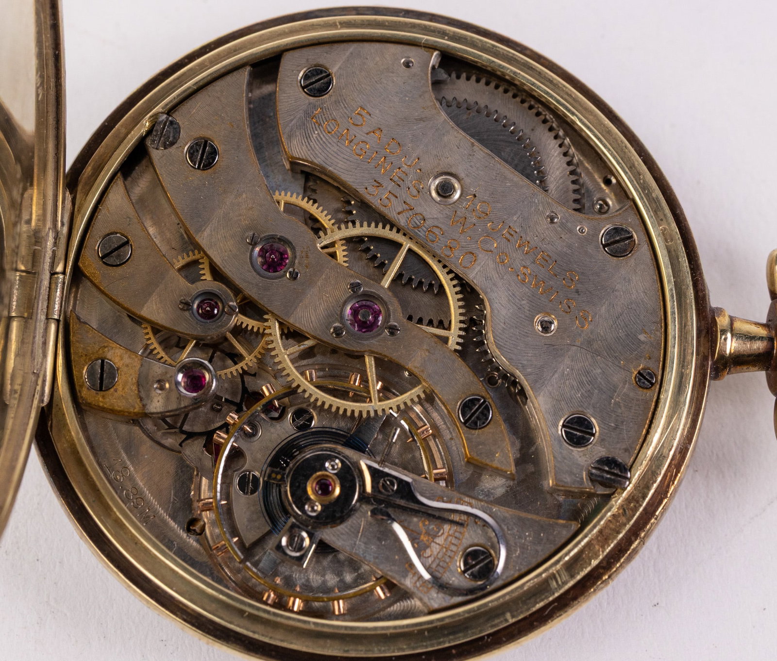 14KY c. 1917 Swiss Longines Pocket Watch - 7