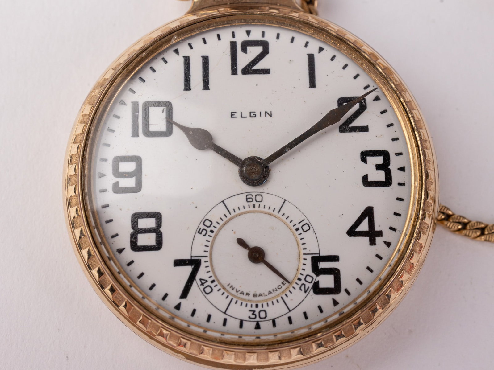 c. 1924 Elgin B.W. Raymond Railroad Pocket Watch w/ Simmons Chain - 2