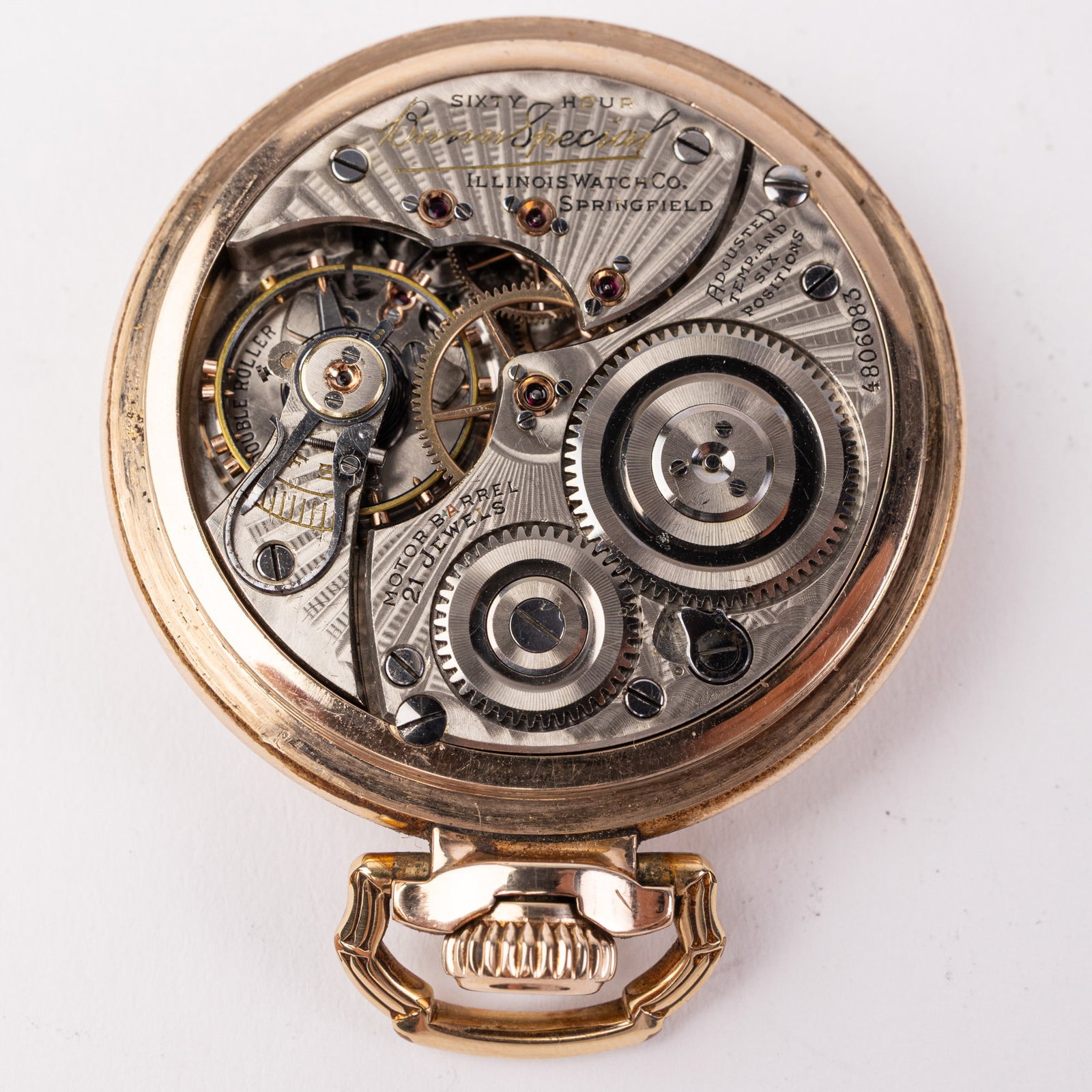 Illinois Bunn Special Railroad Grade Antique Pocket Watch - 4