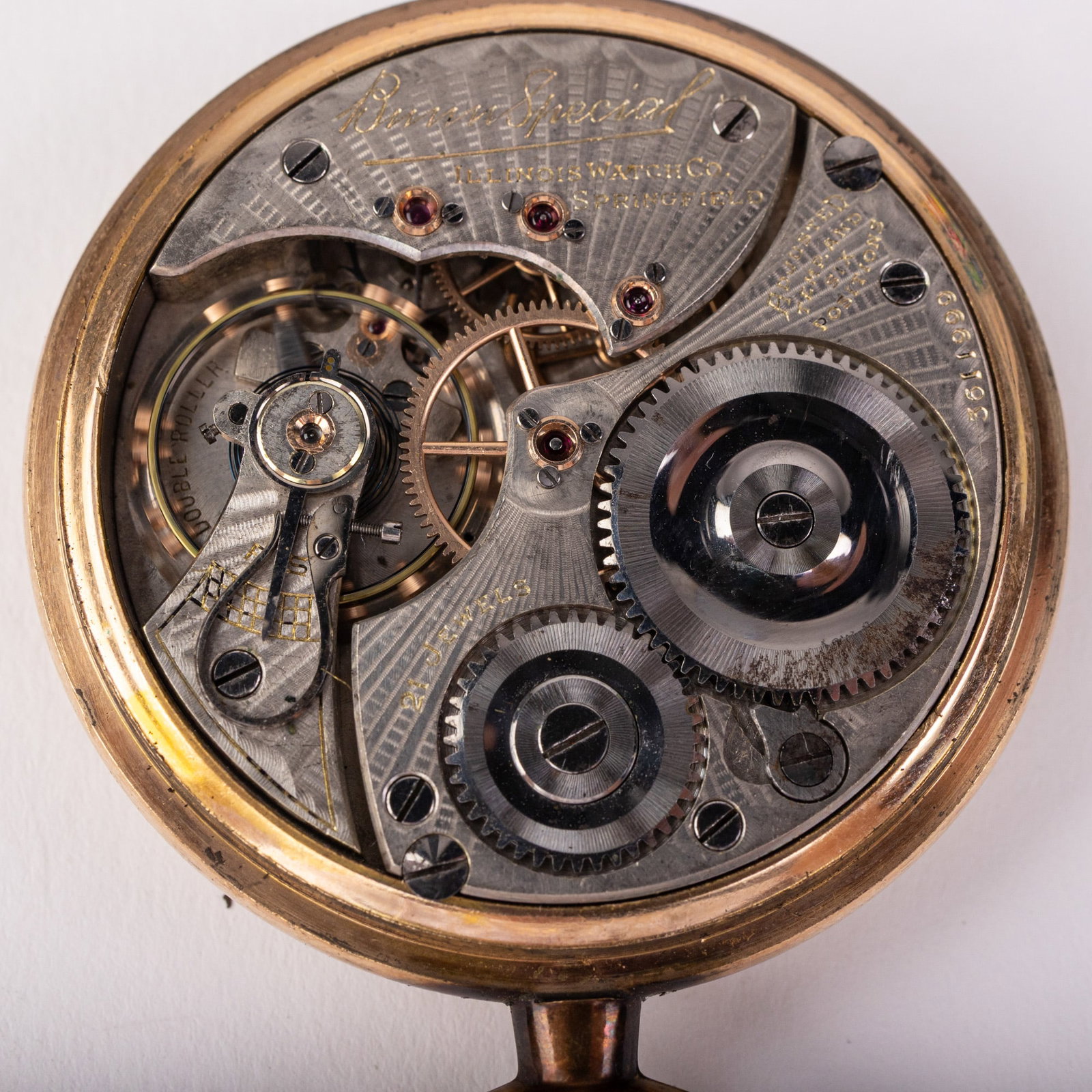 Illinois Bunn Special Railroad Grade Antique Pocket Watch c. 1918 - 7