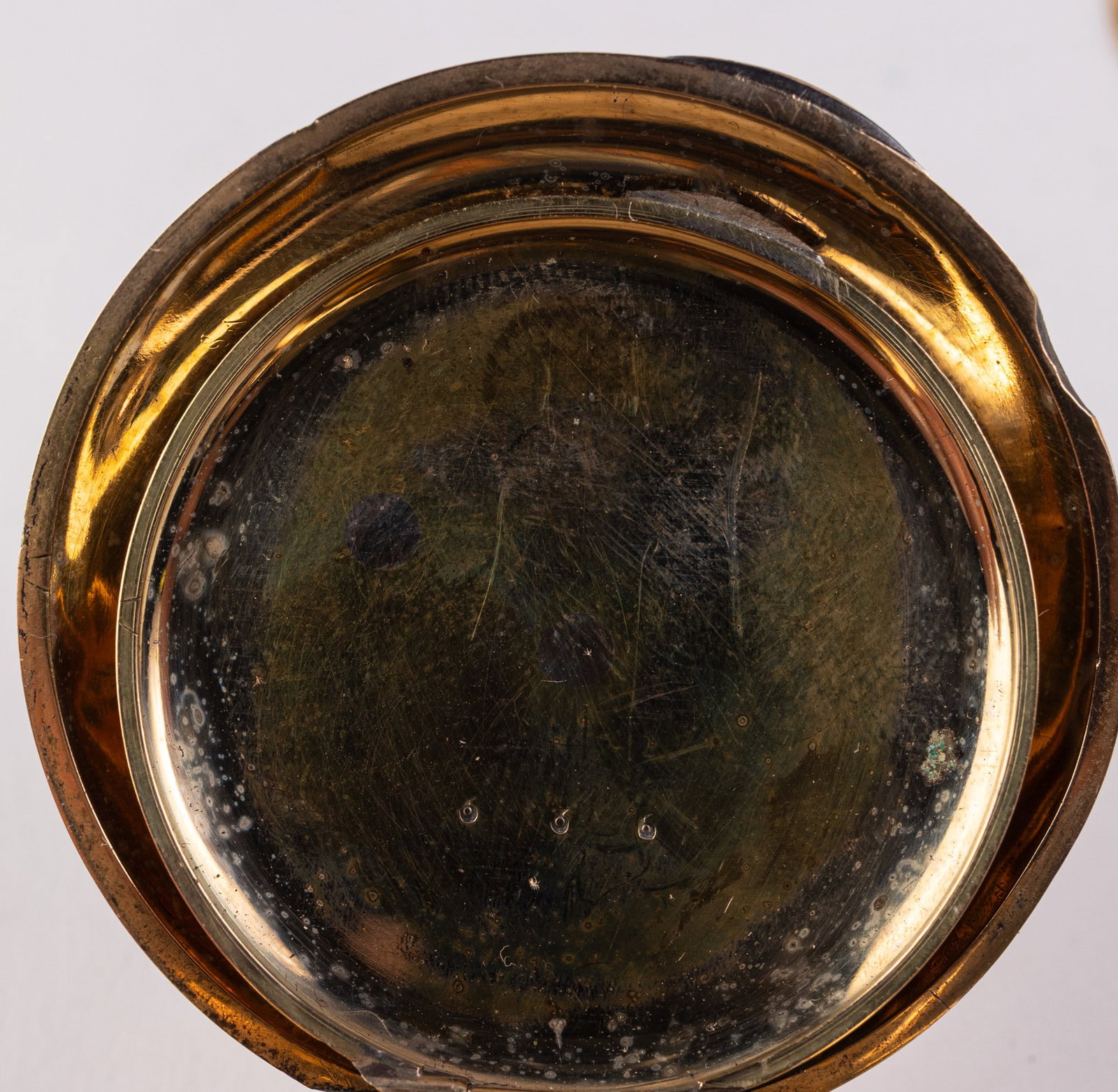 Antique Watch Case with Etched Village Motif - 7