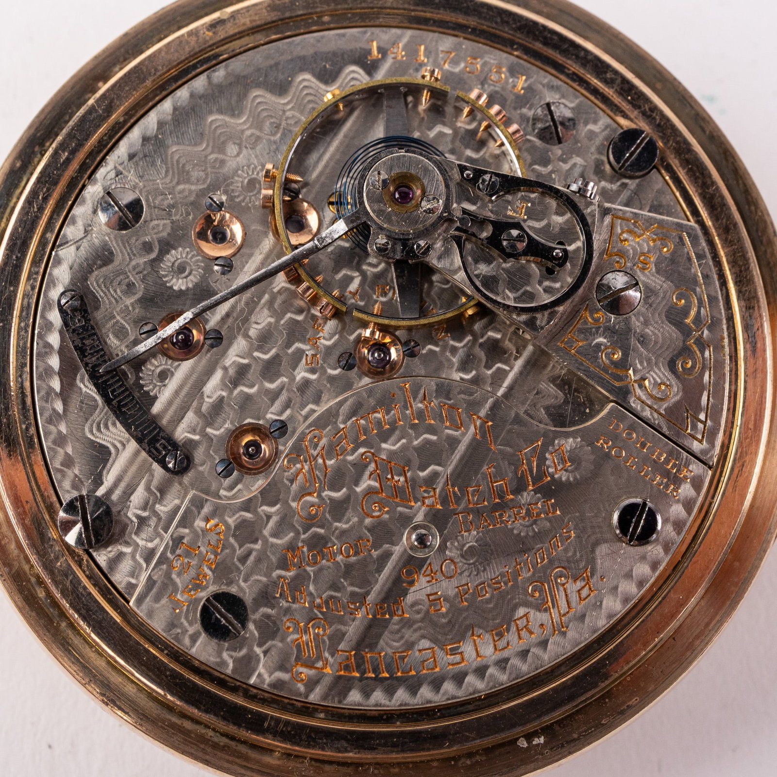 c. 1917 Hamilton Model 940 Railroad Grade Pocket Watch - 5