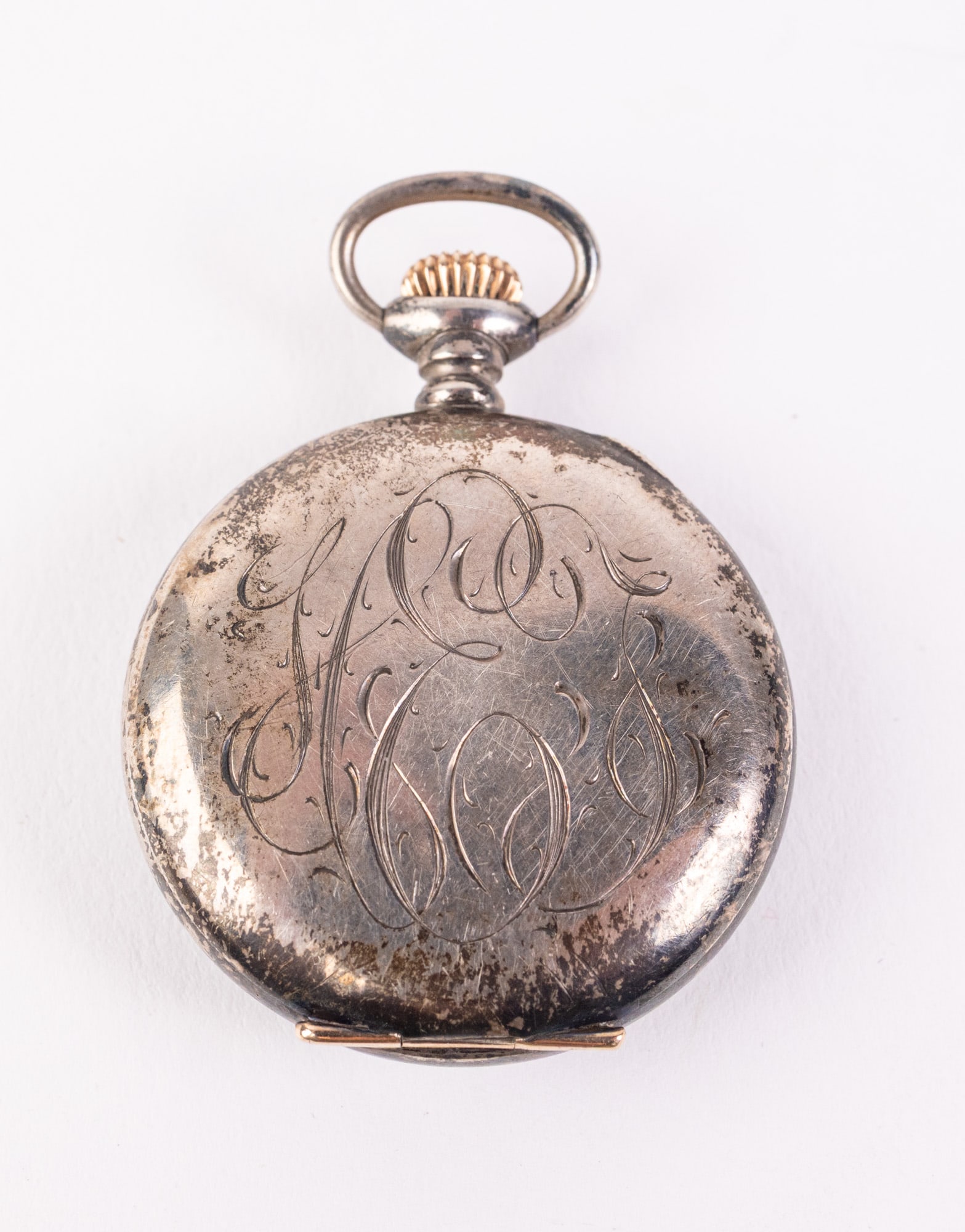 Antique Sterling Silver Elgin Pocket Watch - 3