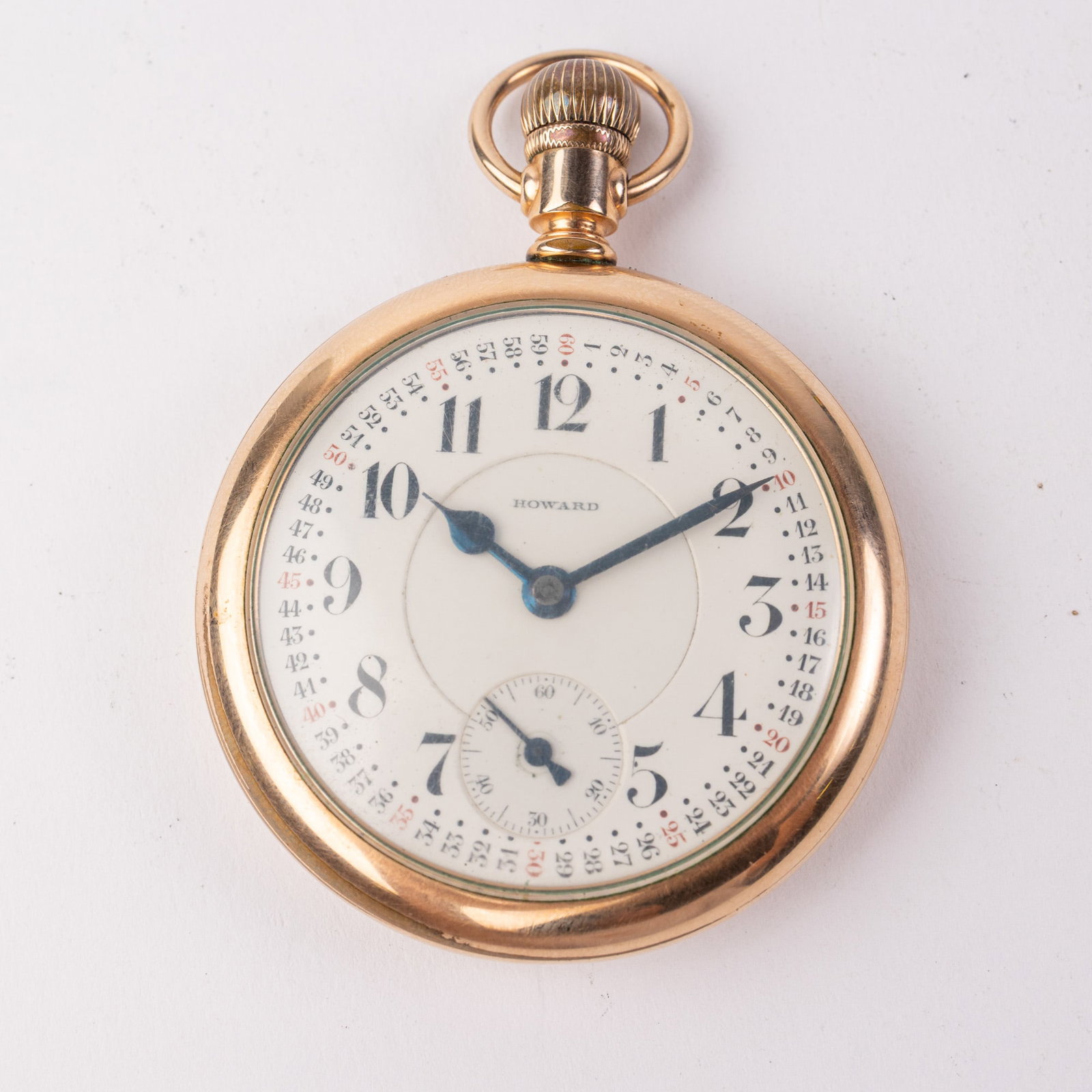 c. 1909 E. Howard & Co. Railroad Grade Pocket Watch: The inner caseback is marked "E. Howard Watch Co. Boston. C.W.C. Co. Trademark 2049413 Warranted Crescent 25 Years". The estimated year of production is 1909. 19 Jewels. The movement is marked "E. How