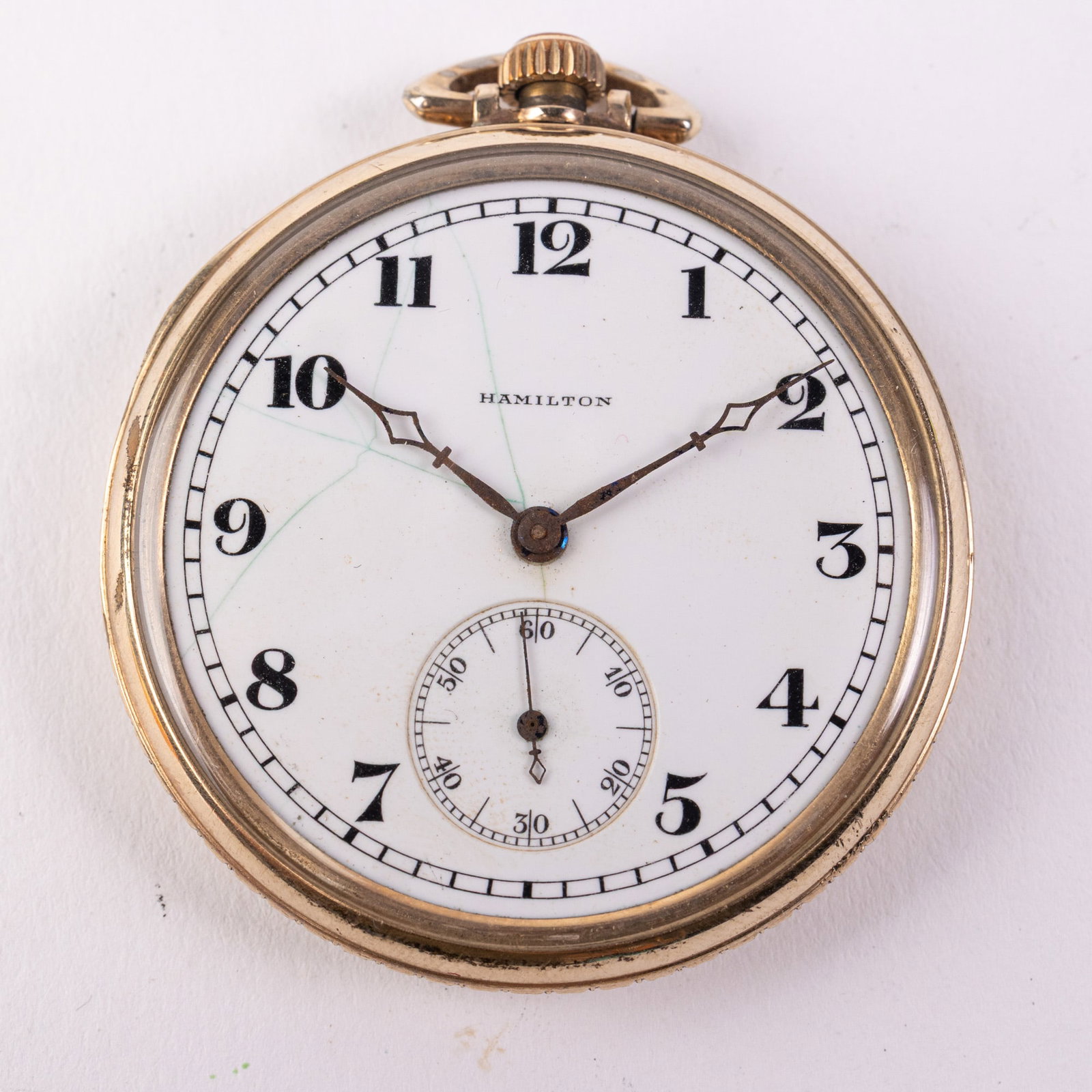 c. 1921 Hamilton Model 914 Pocket Watch: The outer case is marked "Keystone Co Victory 10K Rolled Gold Plate 4334179". The estimated year of production is 1921. 17 Jewels. The movement is marked "Hamilton Watch Co Lancaster, Pa. 17 Jewels