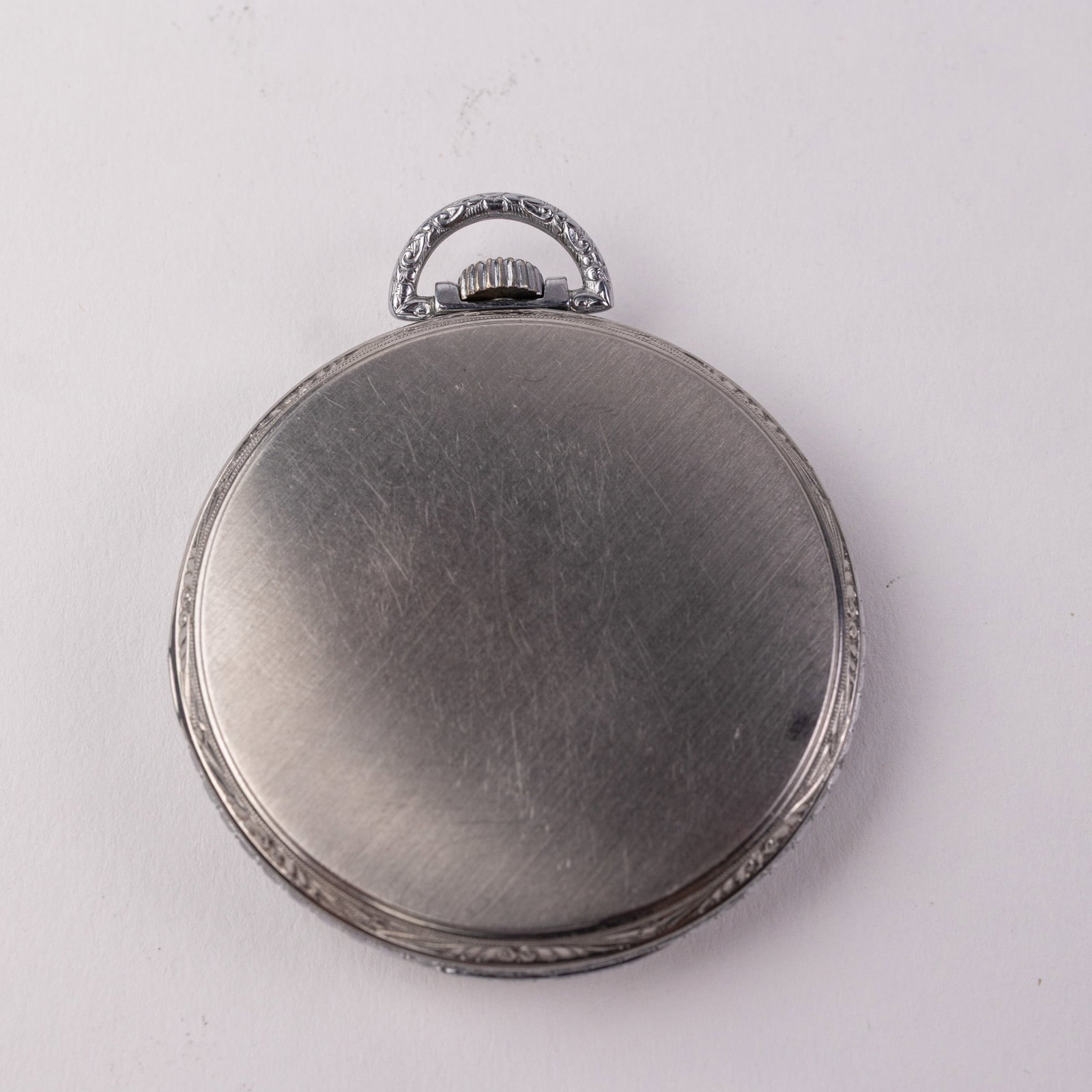 c. 1909 Howard Open Face Chrome Pocket Watch - 3
