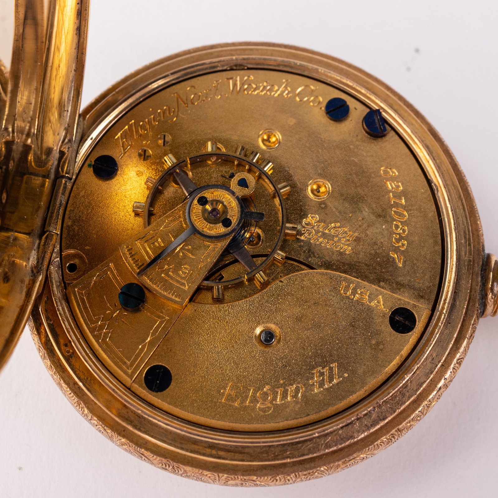 Antique Elgin Safety Pinion Pocket Watch c. 1895 - 10
