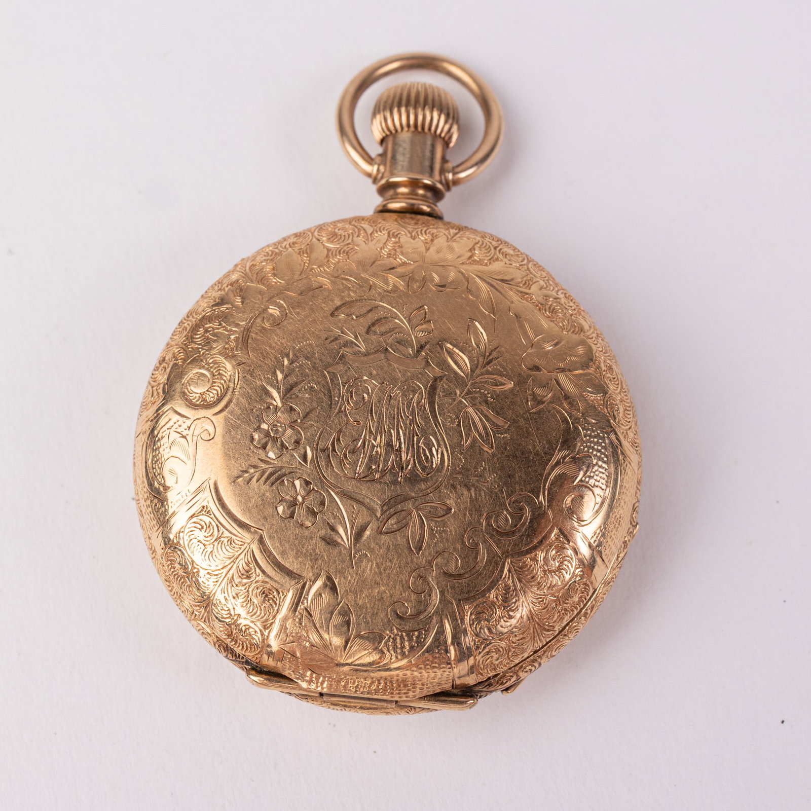 Antique Elgin Violet Motif Safety Pinion Pocket Watch c. 1895 - 6