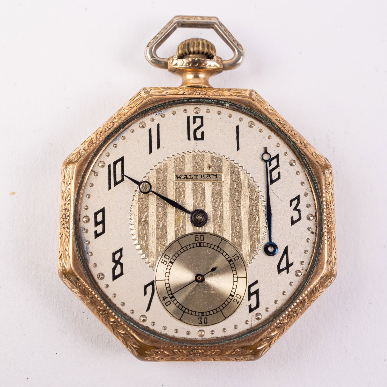 Antique Waltham Pocket Watch c. 1922: 17 Jewels, case marked 4398837, serial number 24197758, marked 10k gold filled, running! Size 8/s [movement] Literature Brooks Auction – Online Auction Terms & Conditions Contact: (856)