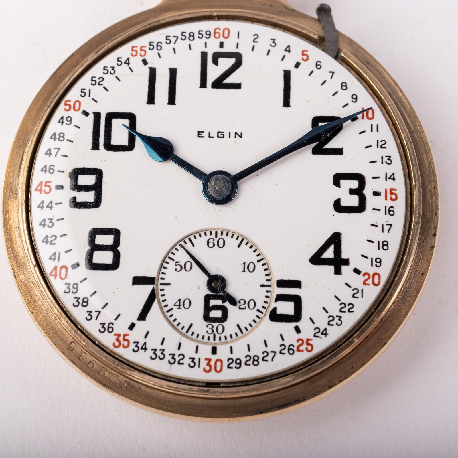 Antique B.W. Raymond Elgin Railroad Pocket Watch c. 1926 - 2