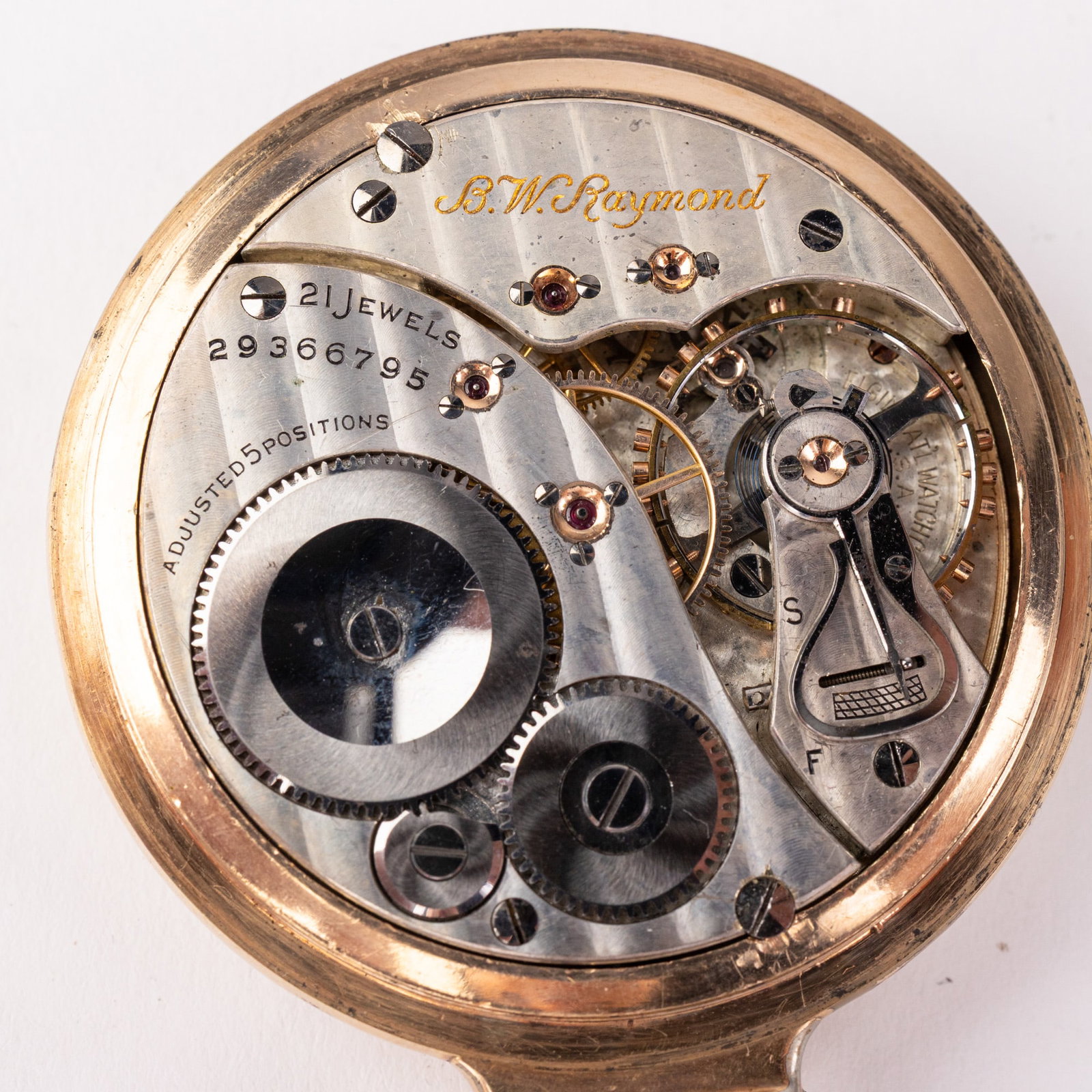 Antique B.W. Raymond Elgin Railroad Pocket Watch c. 1926 - 7