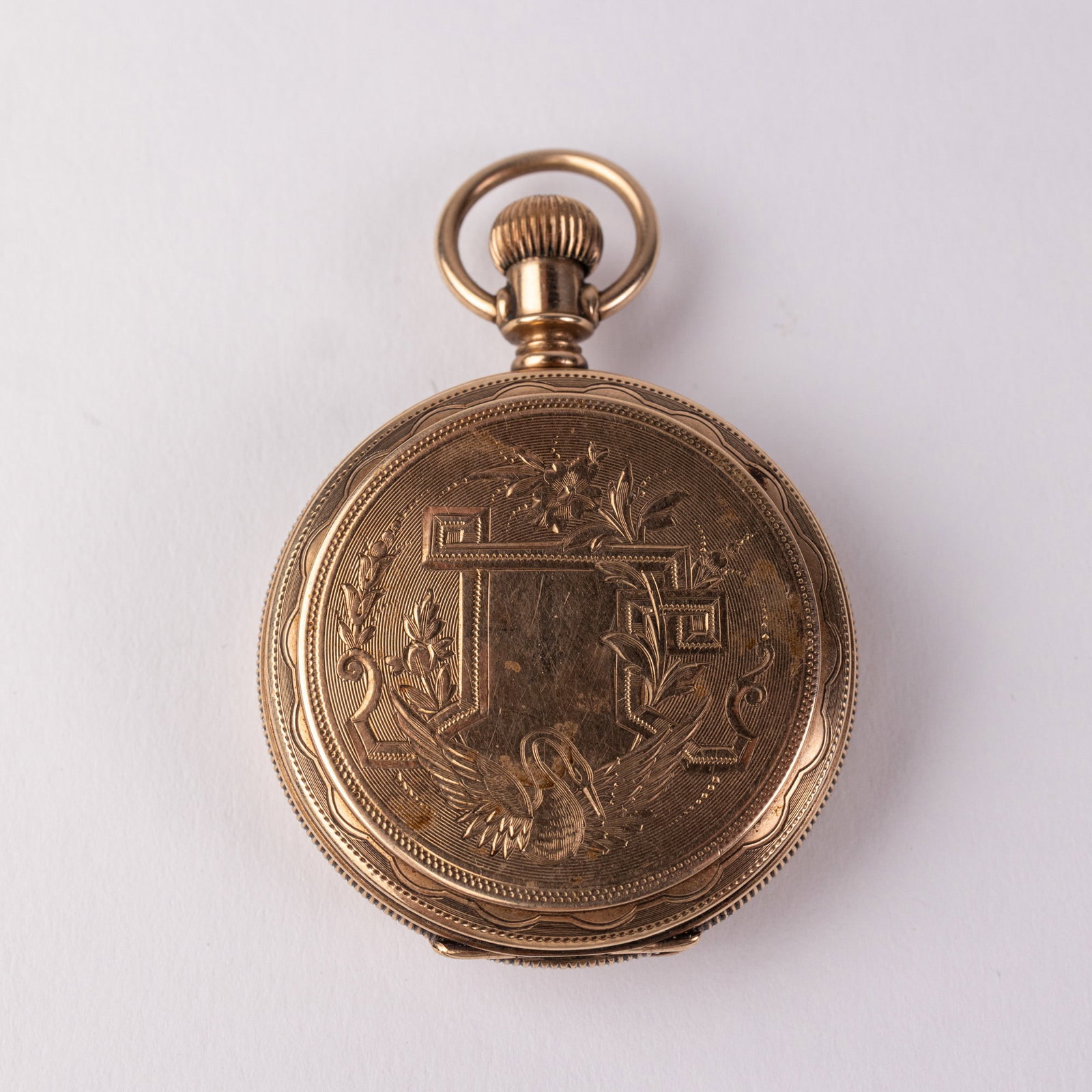 Swan Motif Antique Elgin Pocket Watch c. 1888 - 2