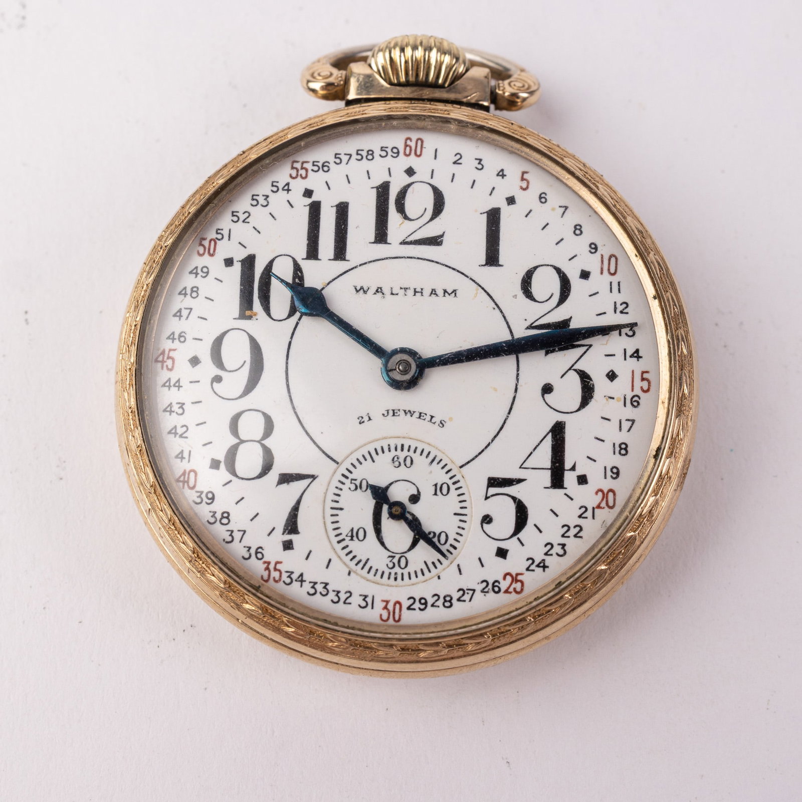 Waltham Riverside 10k Gold Plate Pocket Watch c. 1939: 21 Jewels, case marked 4225340, serial number 301650274, running!, marked 10k gold plate Literature Brooks Auction – Online Auction Terms & Conditions Contact: (856) 694-2960 |
