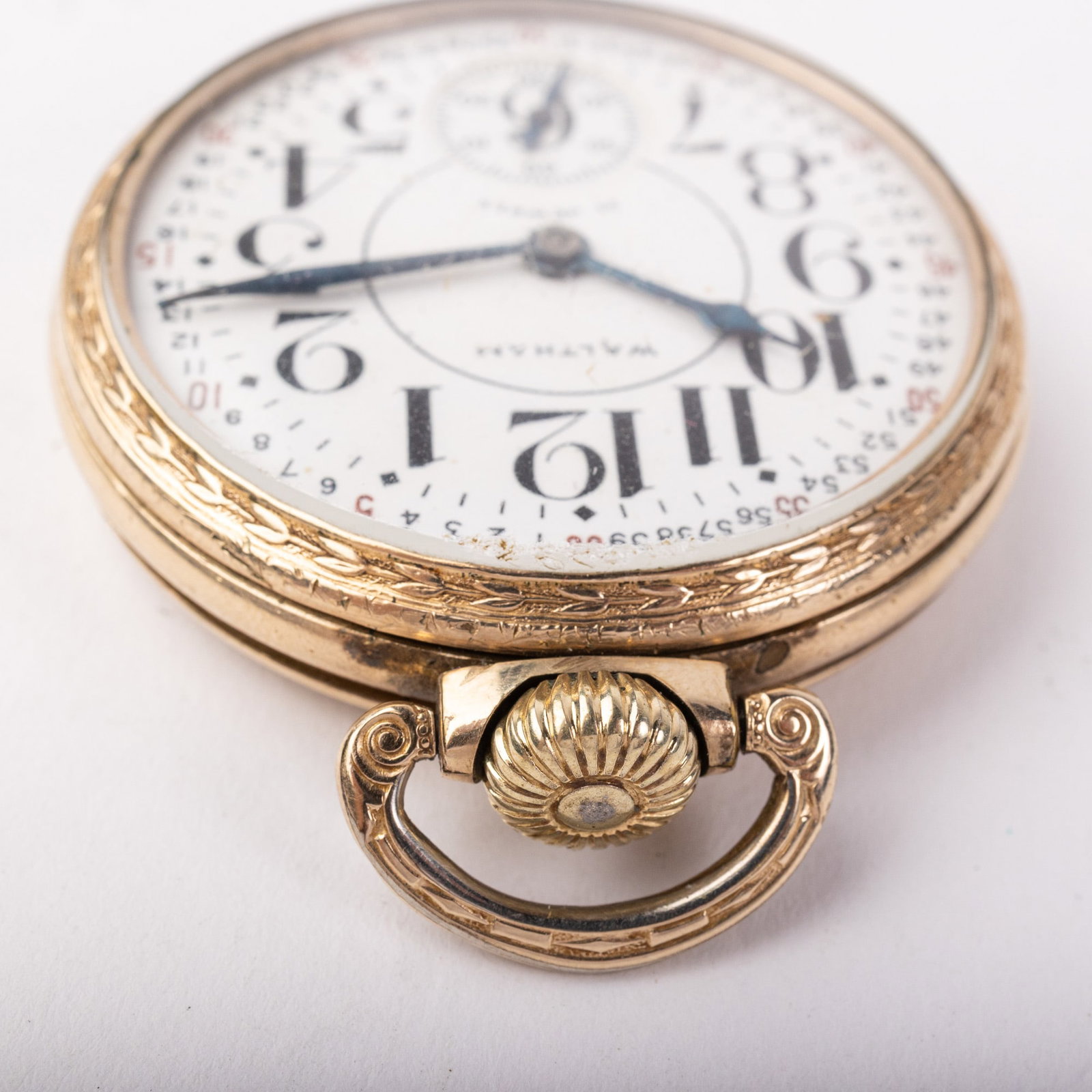 Waltham Riverside 10k Gold Plate Pocket Watch c. 1939 - 2