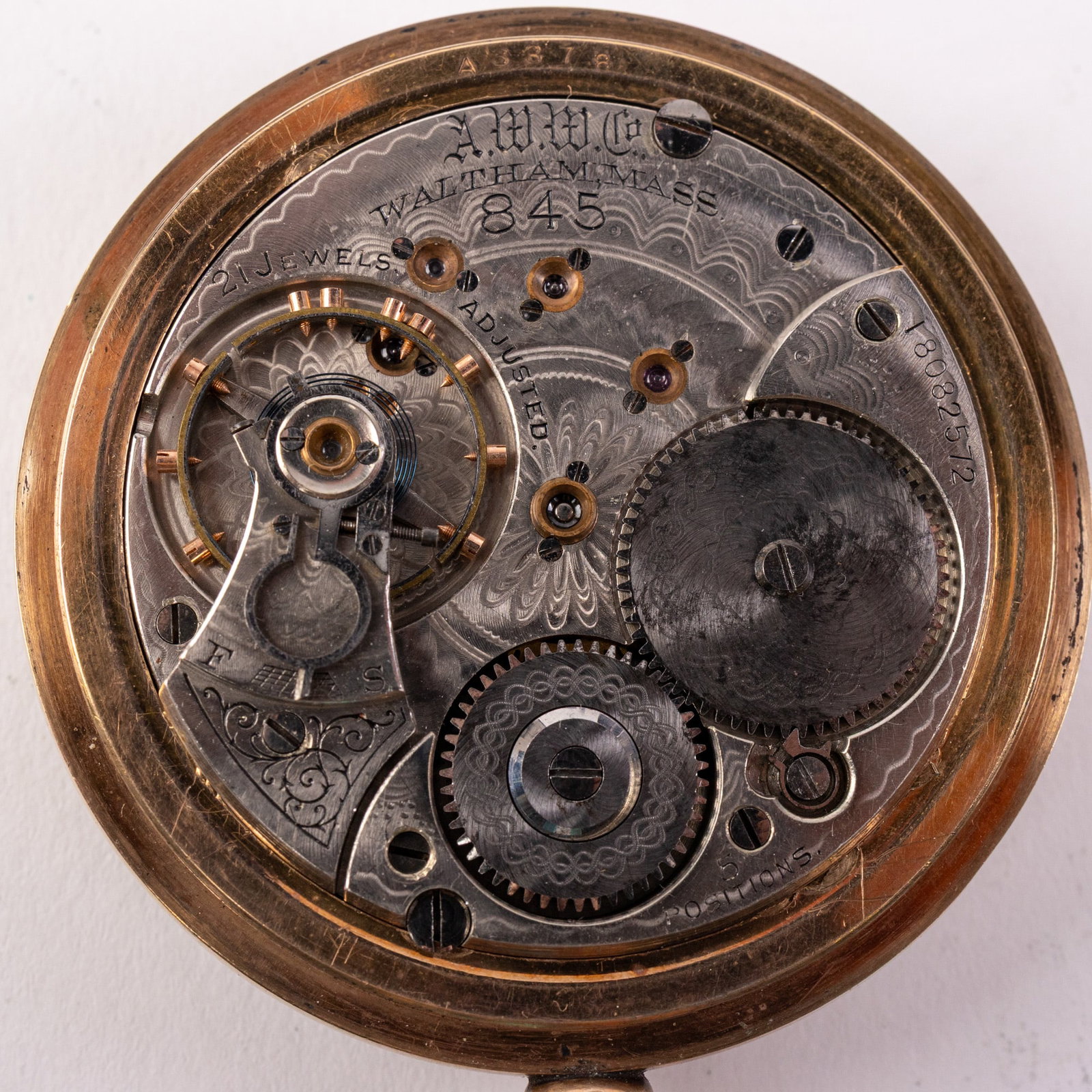 Antique Waltham 845 Railroad Grade Pocket Watch c. 1911 - 5