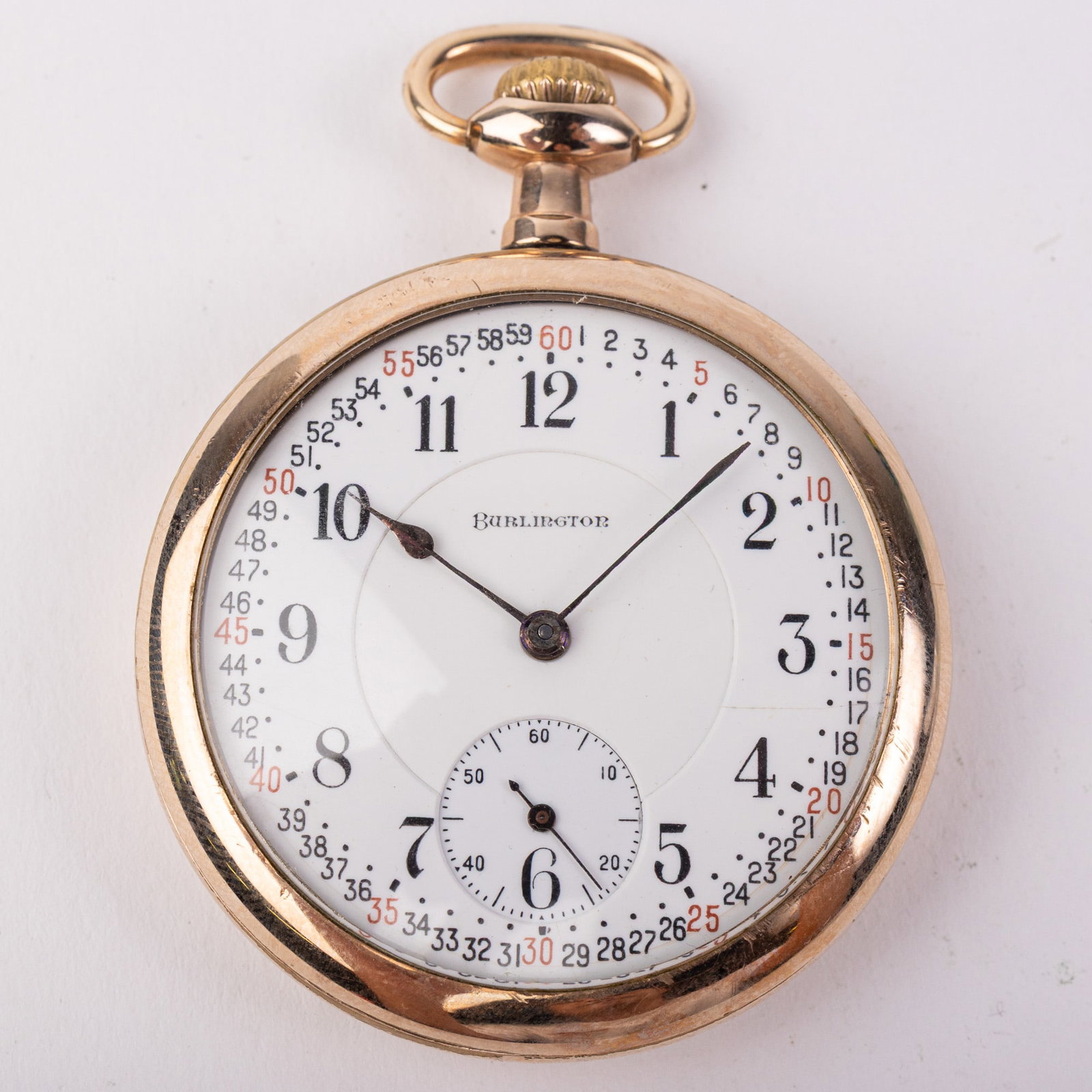 Antique Burlington Model A Pocket Watch c. 1917: 21 Jewels, case marked 3082858, serial number 3039433, gold center wheel Size 12/s [movement] Literature Brooks Auction – Online Auction Terms & Conditions Contact: (856) 694-2960 |