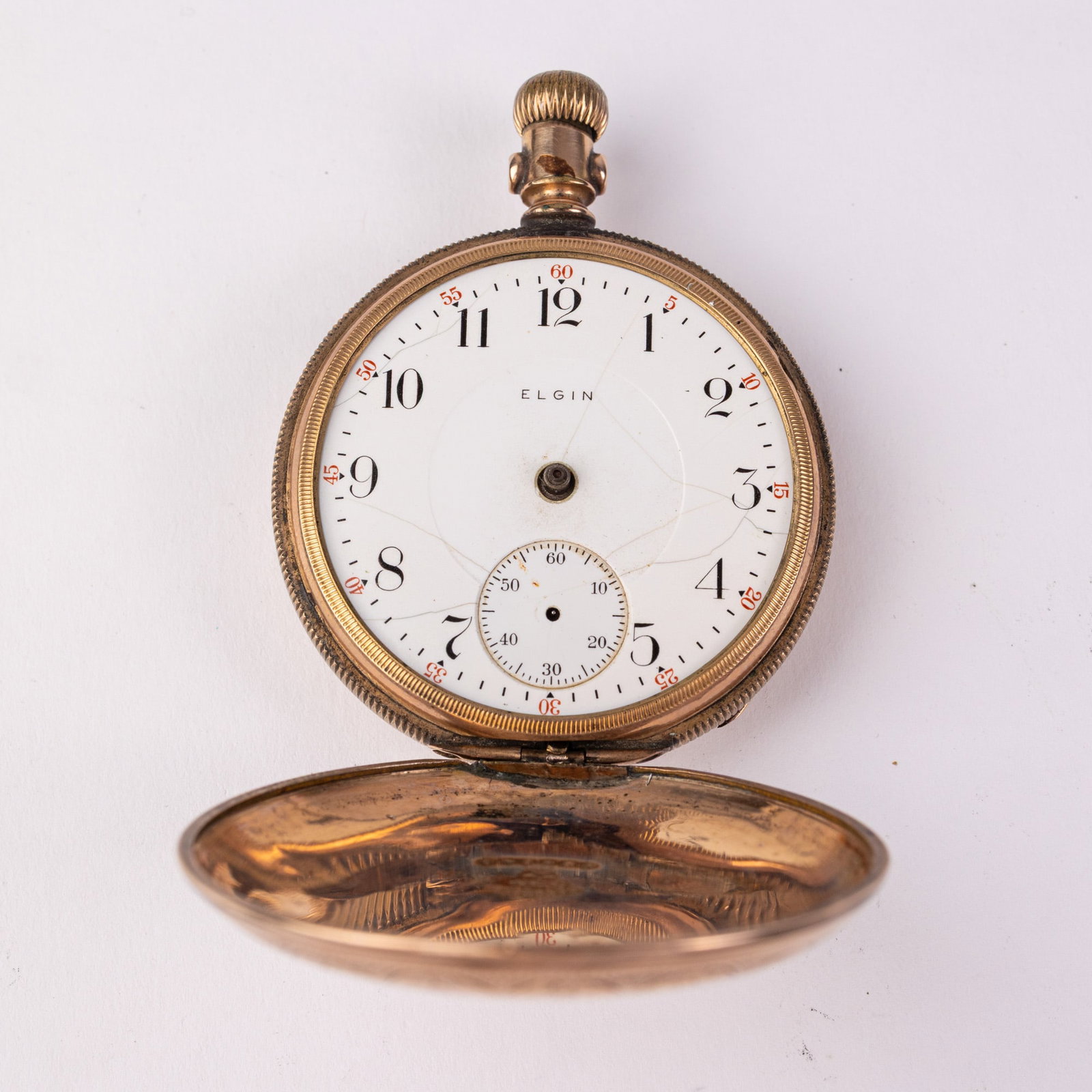 Antique Elgin Safety Pinion Pocket watch c. 1909: 17 Jewels, case marked 326246, serial number 14730262, running, needs repair Size 18/s [movement] Literature Brooks Auction – Online Auction Terms & Conditions Contact: (856) 694-2960 | info@br