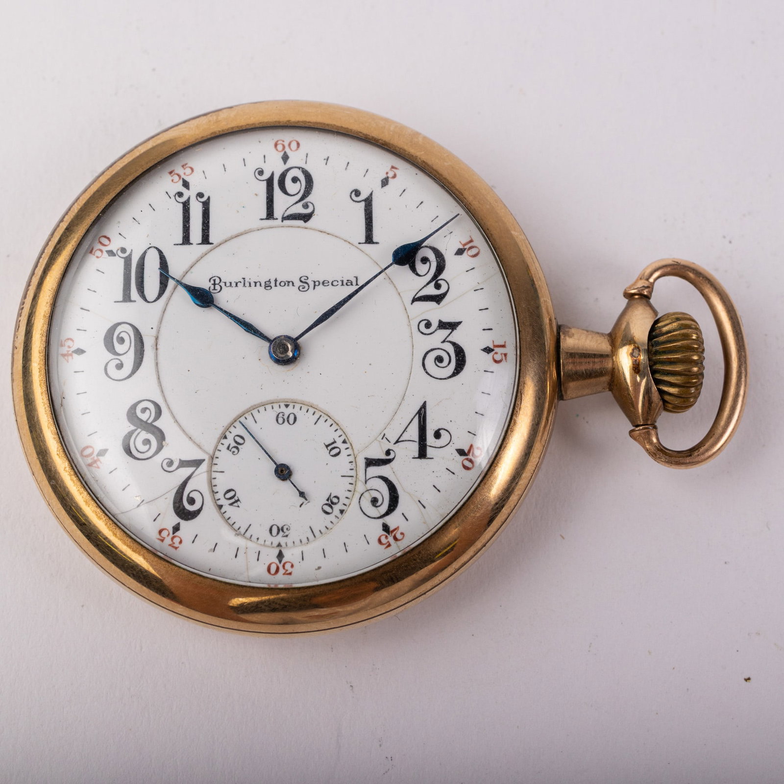 Antique Burlington Model 4 Pocket Watch c. 1907: 19 Jewels, case marked 3484814, serial number 2030146 Size 16/s [movement] Literature Brooks Auction – Online Auction Terms & Conditions Contact: (856) 694-2960 | info@brooks.auction READ
