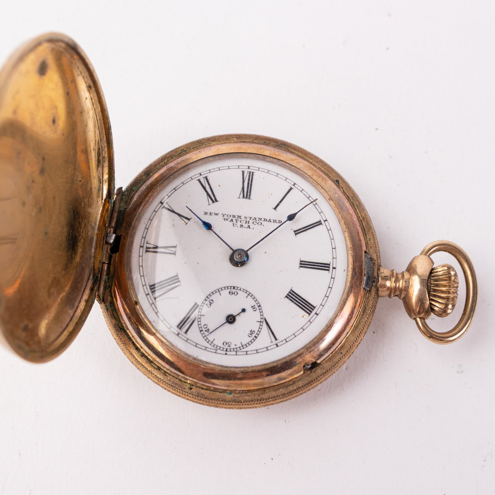 Antique N.Y. Standard Watch Co. Pocket Watch: The inner caseback is marked "Premier 5076219". The movement is marked "New York Standard Watch Co. 2432761". The dial is marked "N.Y. Standard Watch Co. U.S.A.". Literature Brooks Auction –