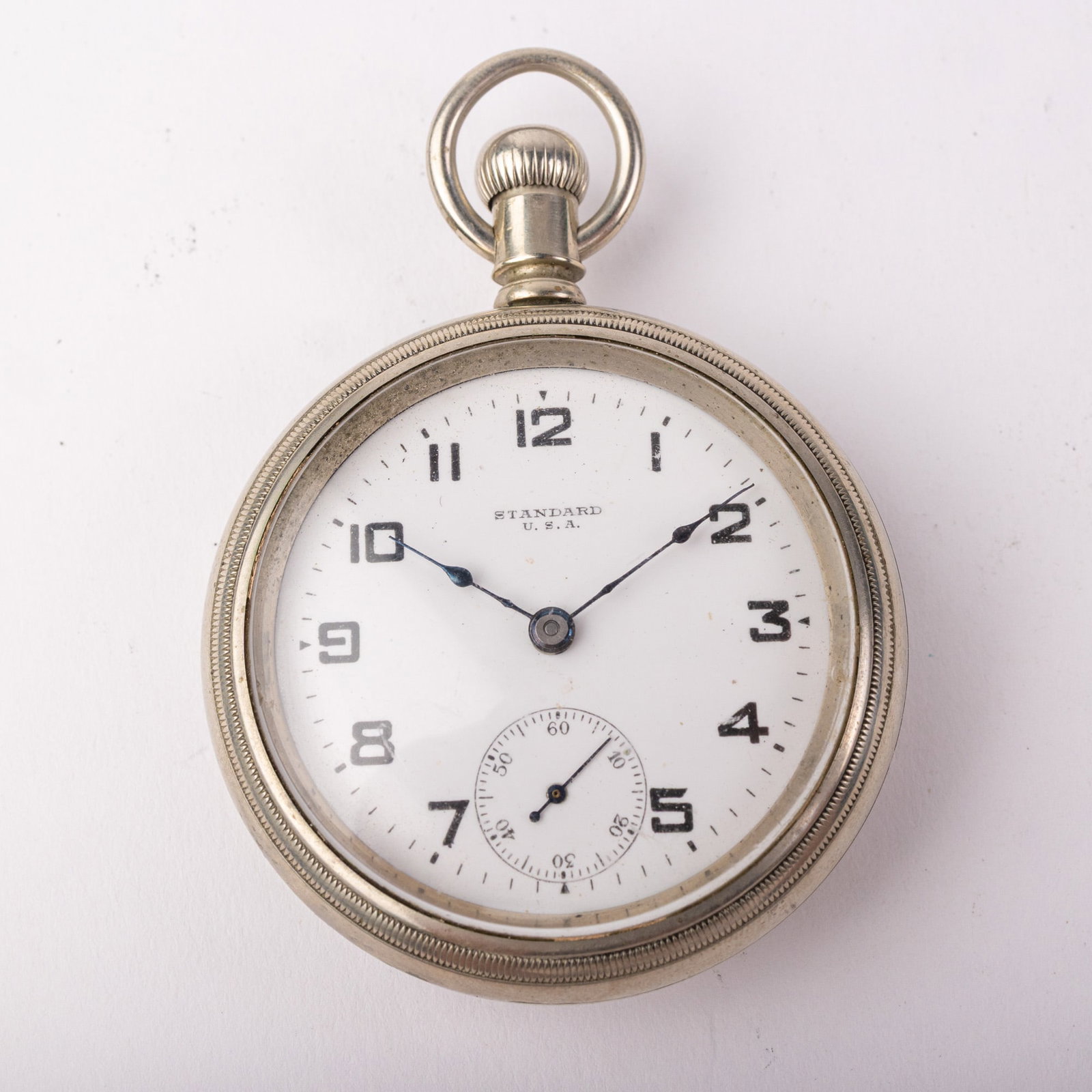Antique N.Y. Standard Watch Co. Open Face Pocket Watch: The inner caseback is marked "A.W. Co. Pat.Apr.17.79. 87248". The movement is marked "New York Standard Watch Co. U.S.A. 7 Jewels BB092620". The dial is marked "Standard U.S.A". The dial & mechanism
