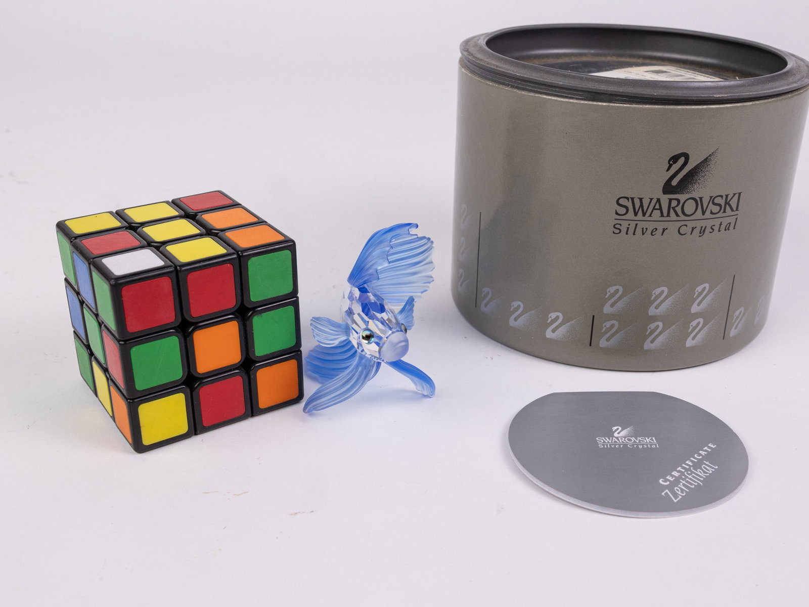 Swarovski Silver Crystal Siamese Fighting Fish IOB - 2