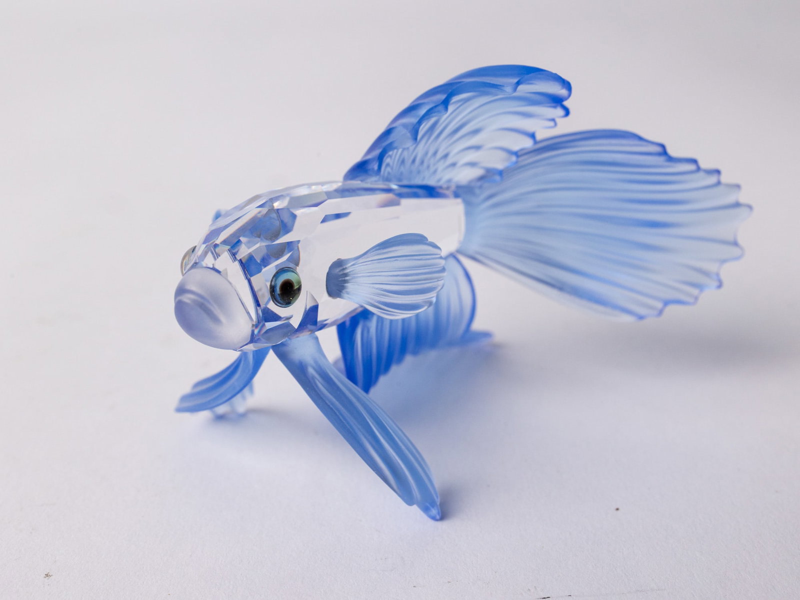 Swarovski Silver Crystal Siamese Fighting Fish IOB - 4