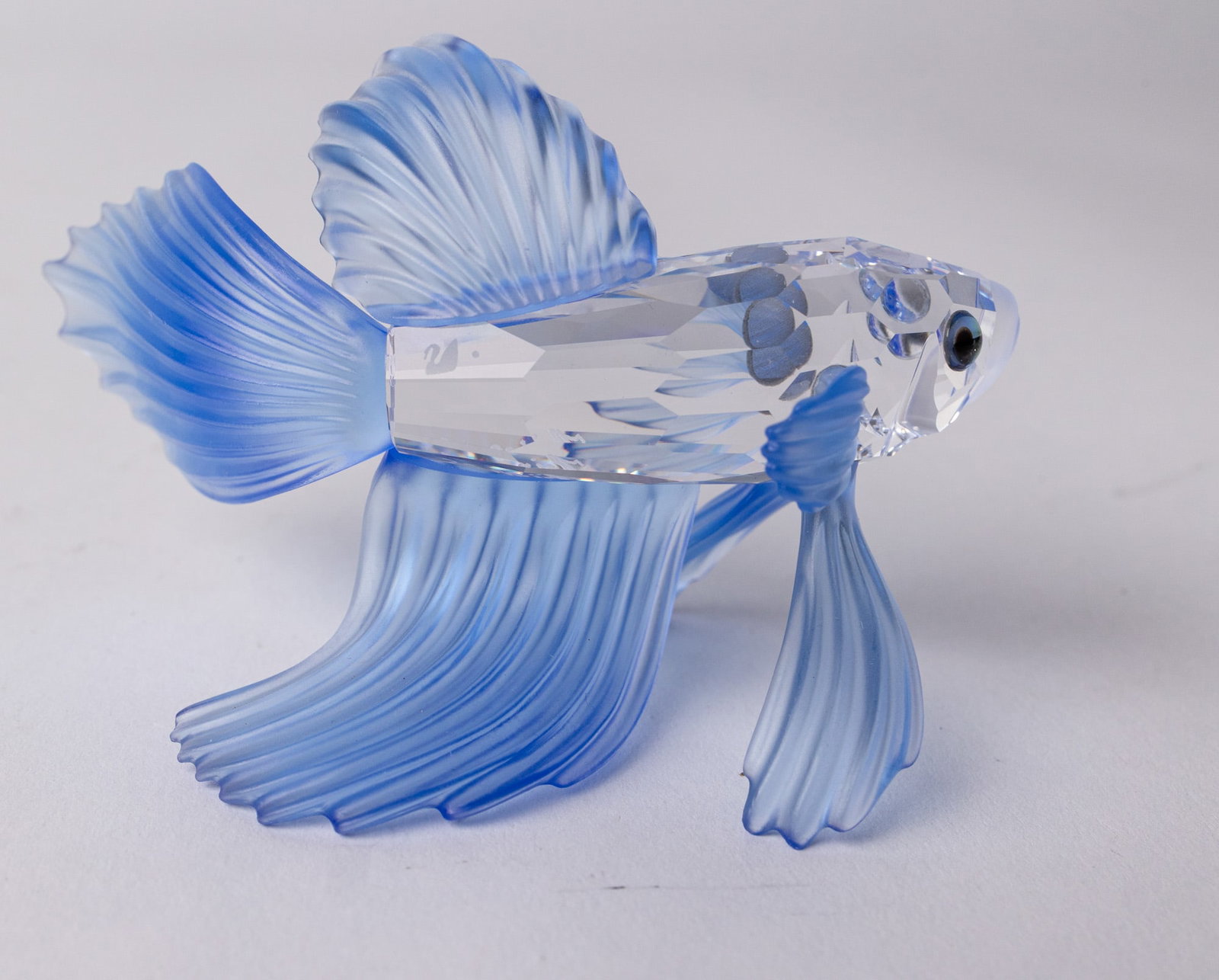 Swarovski Silver Crystal Siamese Fighting Fish IOB - 5