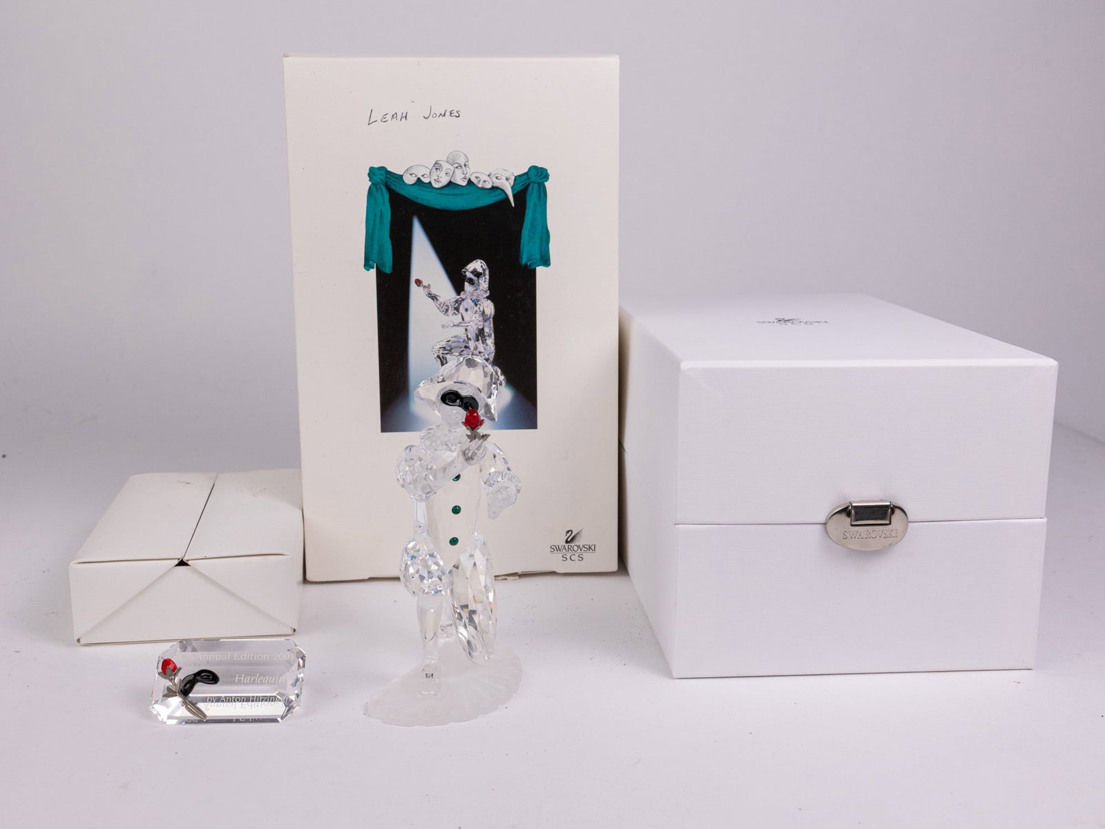 Swarovski Crystal "Masquerade" Harlequin IOB with Plaque: Swarovski Crystal "Masquerade" Harlequin IOB with Plaque Size 5.5" H Literature Brooks Auction – Online Auction Terms & Conditions Contact: (856) 694-2960 | info@brooks.auction READ BEFORE YOU