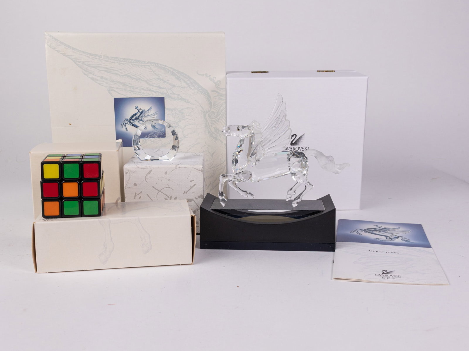 Swarovski "Fabulous Creatures" Crystal Pegasus IOB with Display - 2