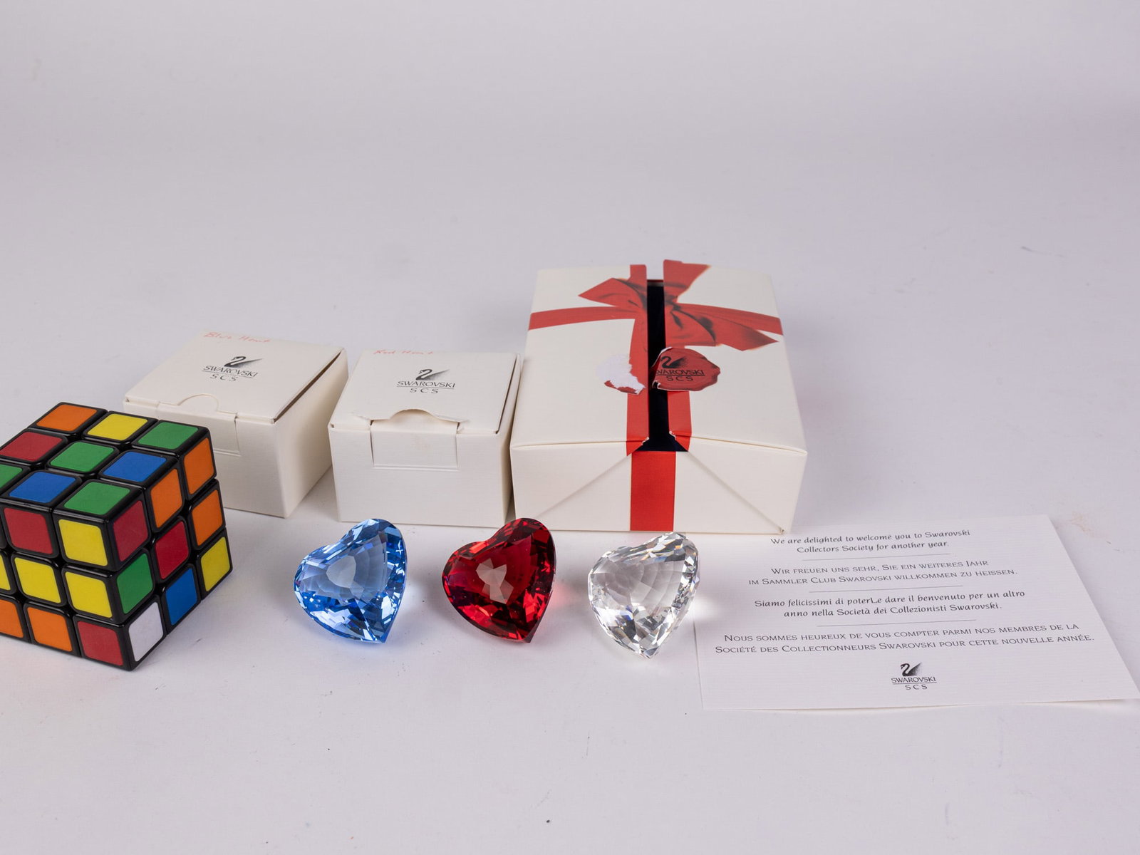 Three Swarovski Crystal Renewal Gift Hearts IOB - 2