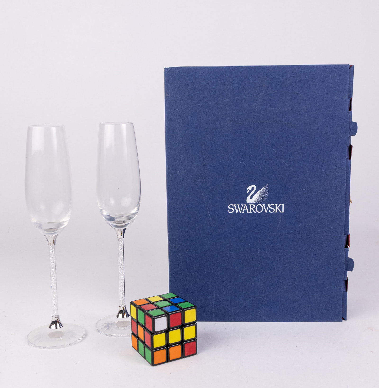Pair of Swarovski Selection Crystalline Toasting Flutes IOB - 2
