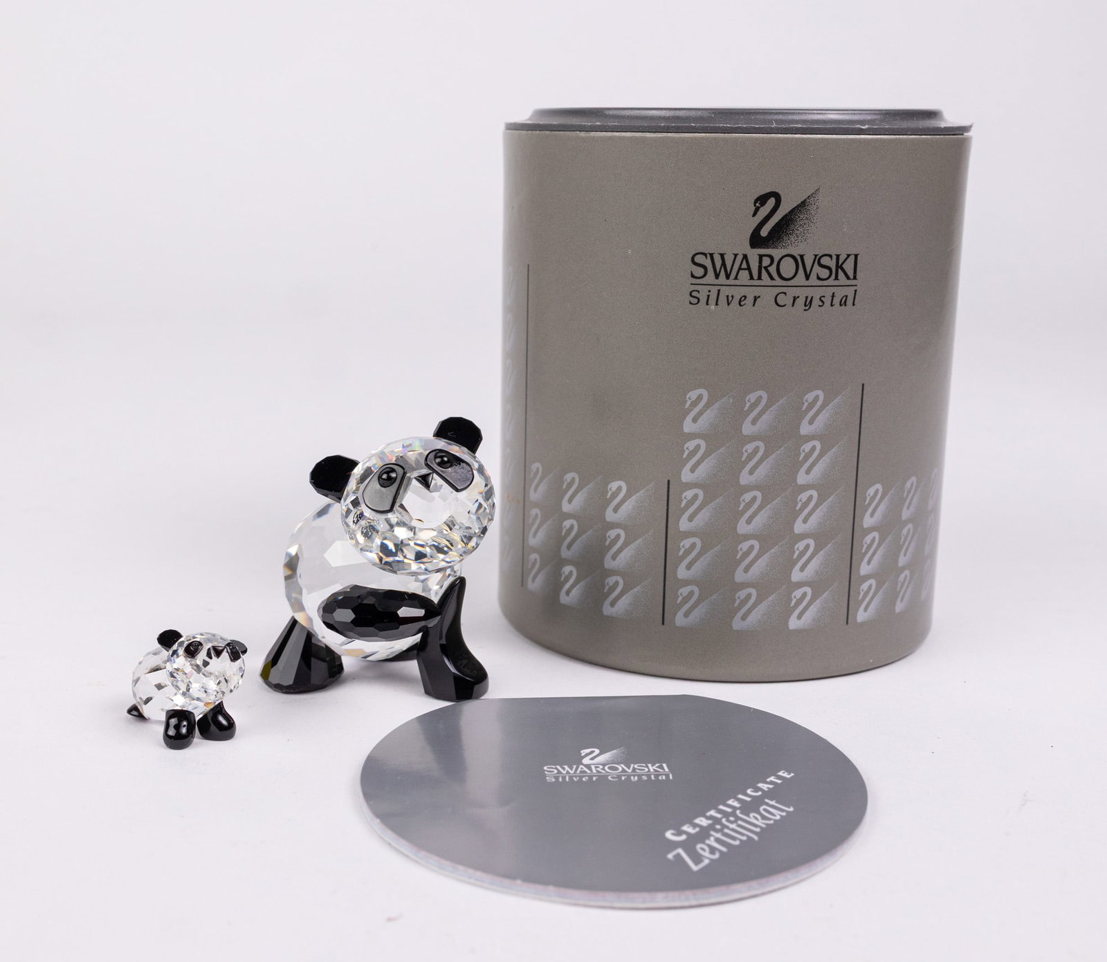 Swarovski Silver Crystal Mother and Baby Panda IOB (1 of 6)