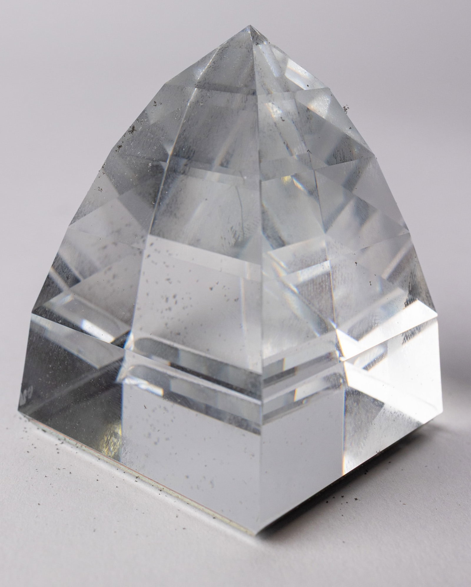 Swarovski Silver Crystal Clear Pyramid Paperweight IOB - 5
