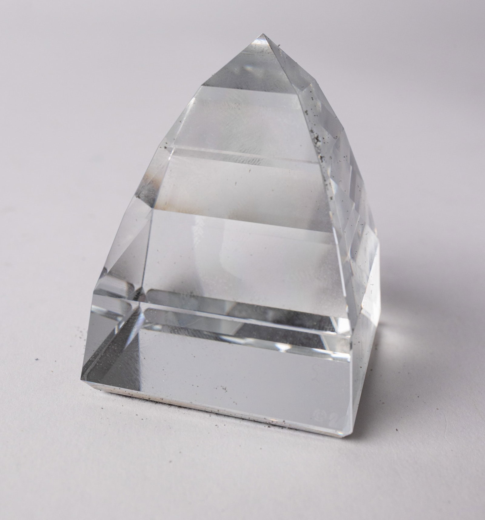 Swarovski Silver Crystal Clear Pyramid Paperweight IOB - 6