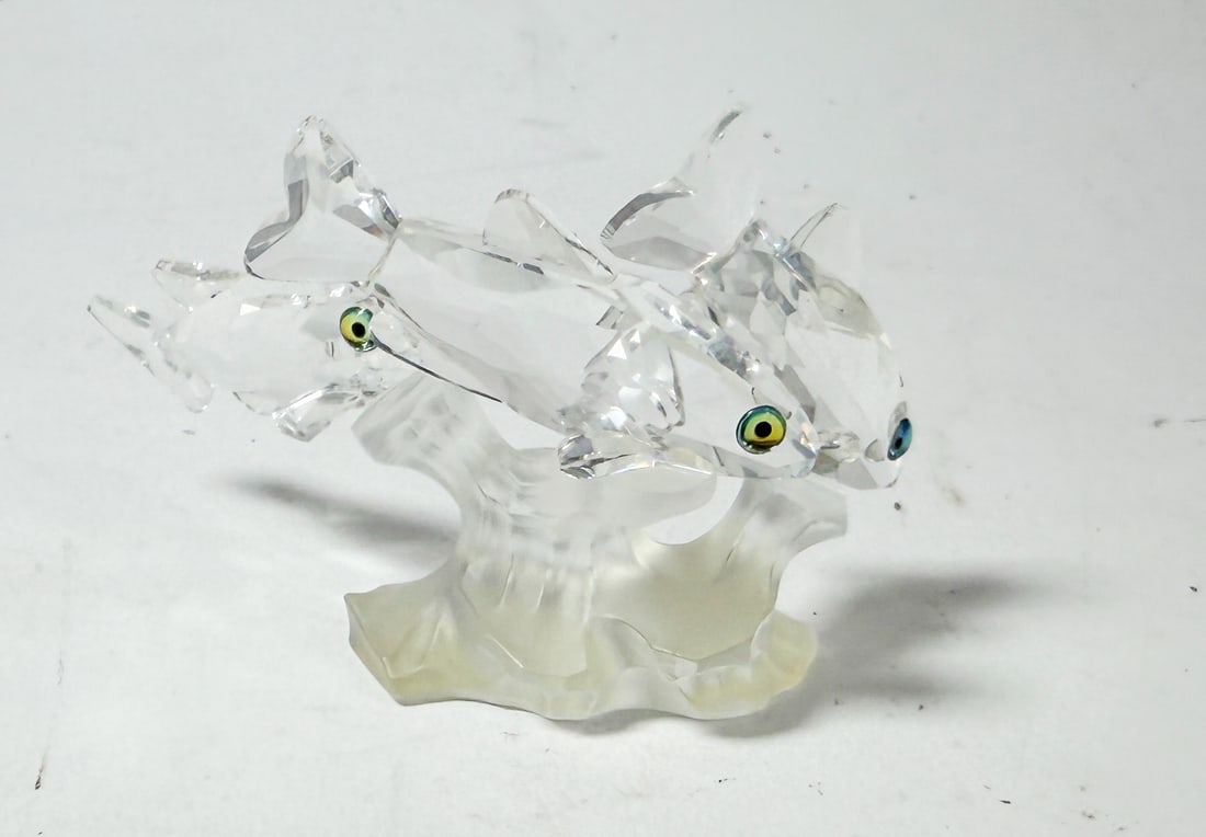 Swarovski " Three South Sea fish " Crystal Figurine IOB - 2