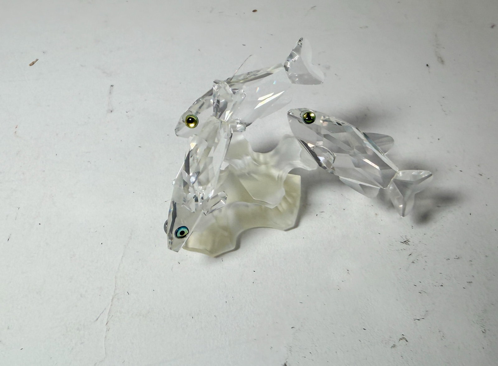Swarovski " Three South Sea fish " Crystal Figurine IOB - 3