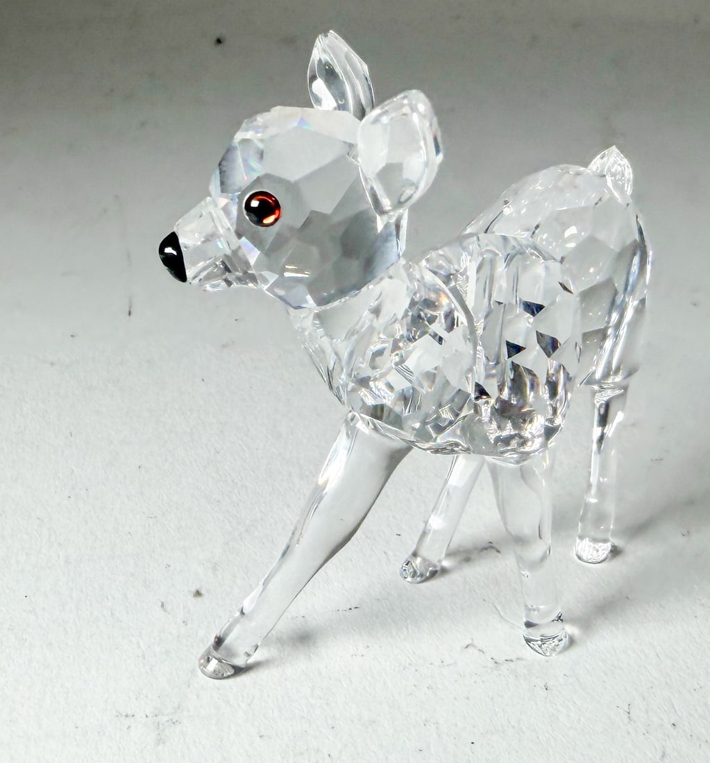 Swarovski Silver Crystal Standing Fawn IOB - 3