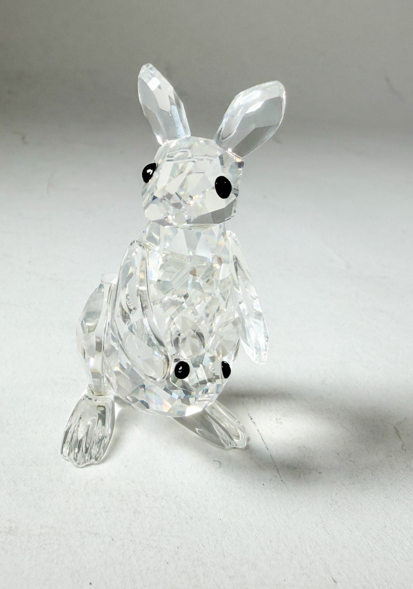 Swarovski " Mother Kangaroo with Joey " Crystal Figurine IOB - 2