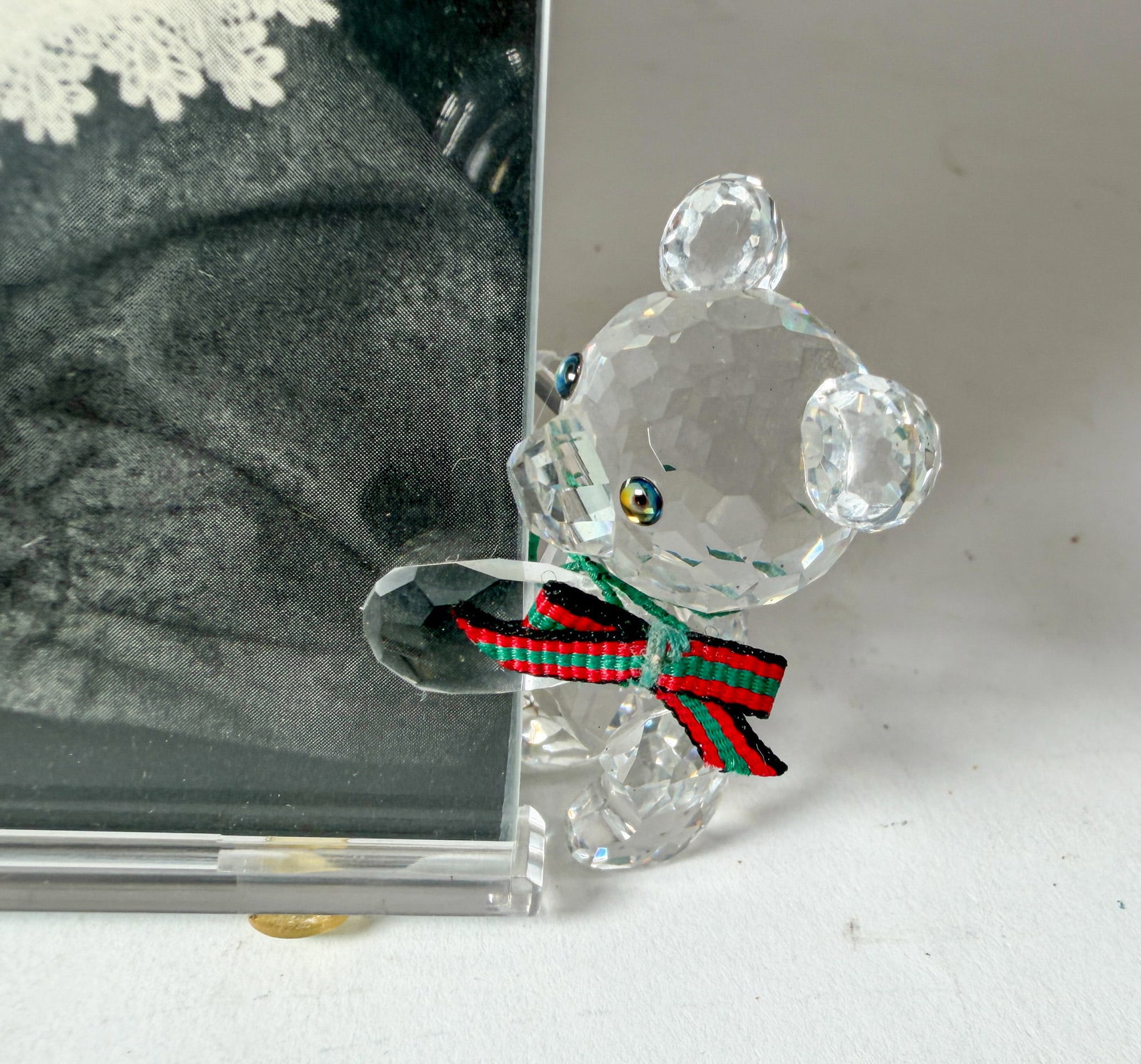 Swarovski Silver Crystal Picture Frame with Teddy Bear IOB - 2