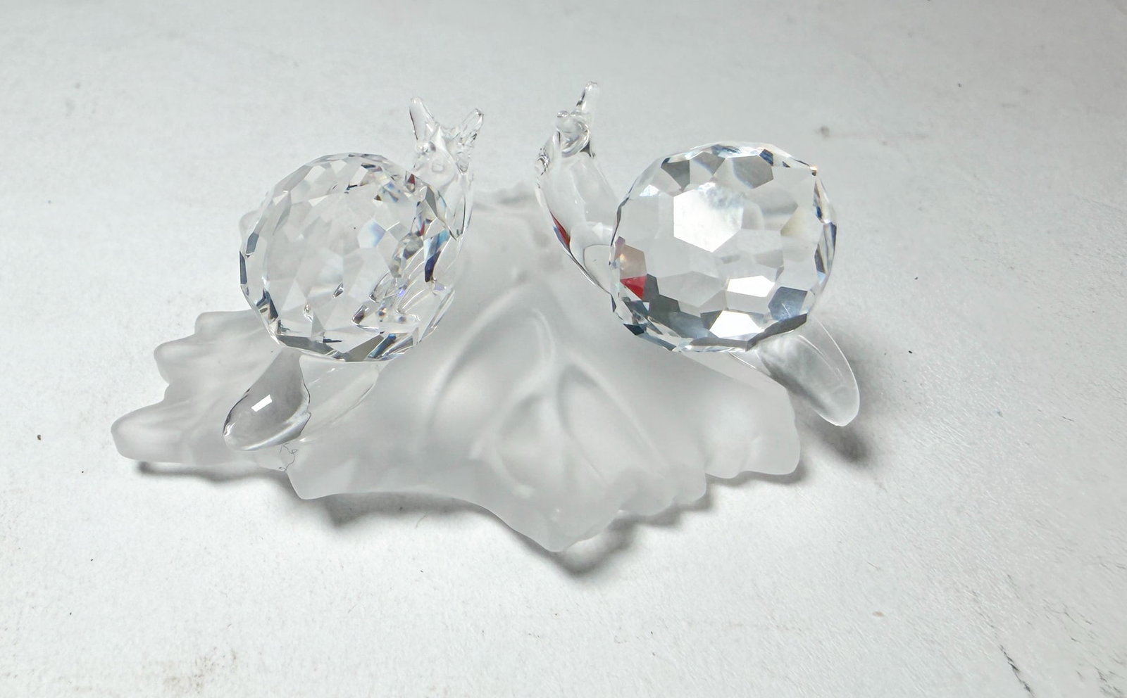 Swarovski "Two Baby Snails on a Leaf" Crystal Figurine IOB - 3