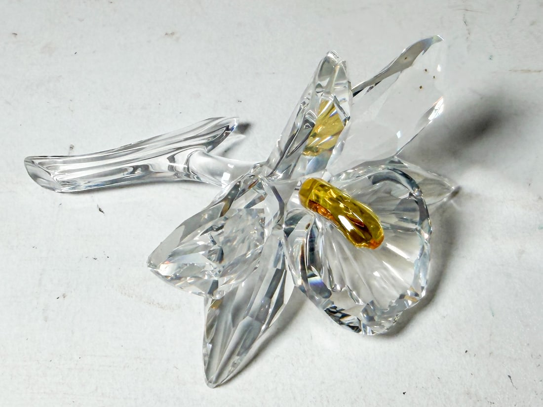 Swarovski " The Orchid, Yellow " Crystal Figurine IOB - 2