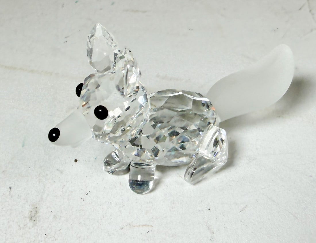 Swarovski " Miniature Running Fox " Crystal Figurine IOB - 3