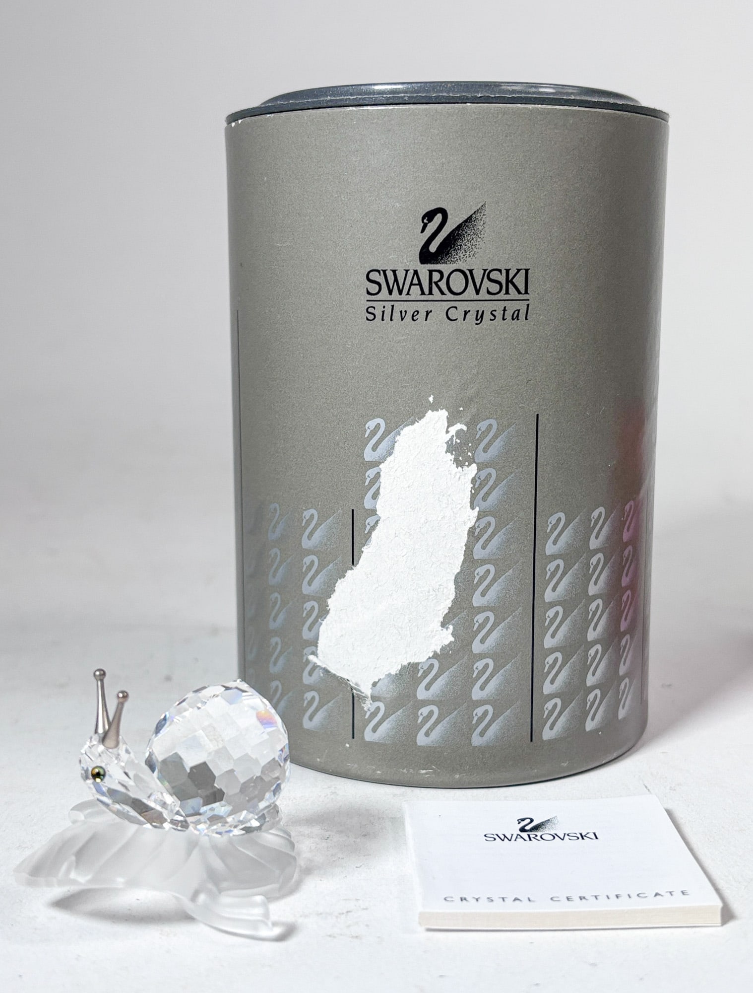 Swarovski Silver Crystal "Snail on Vine Leaf" IOB (1 of 4)