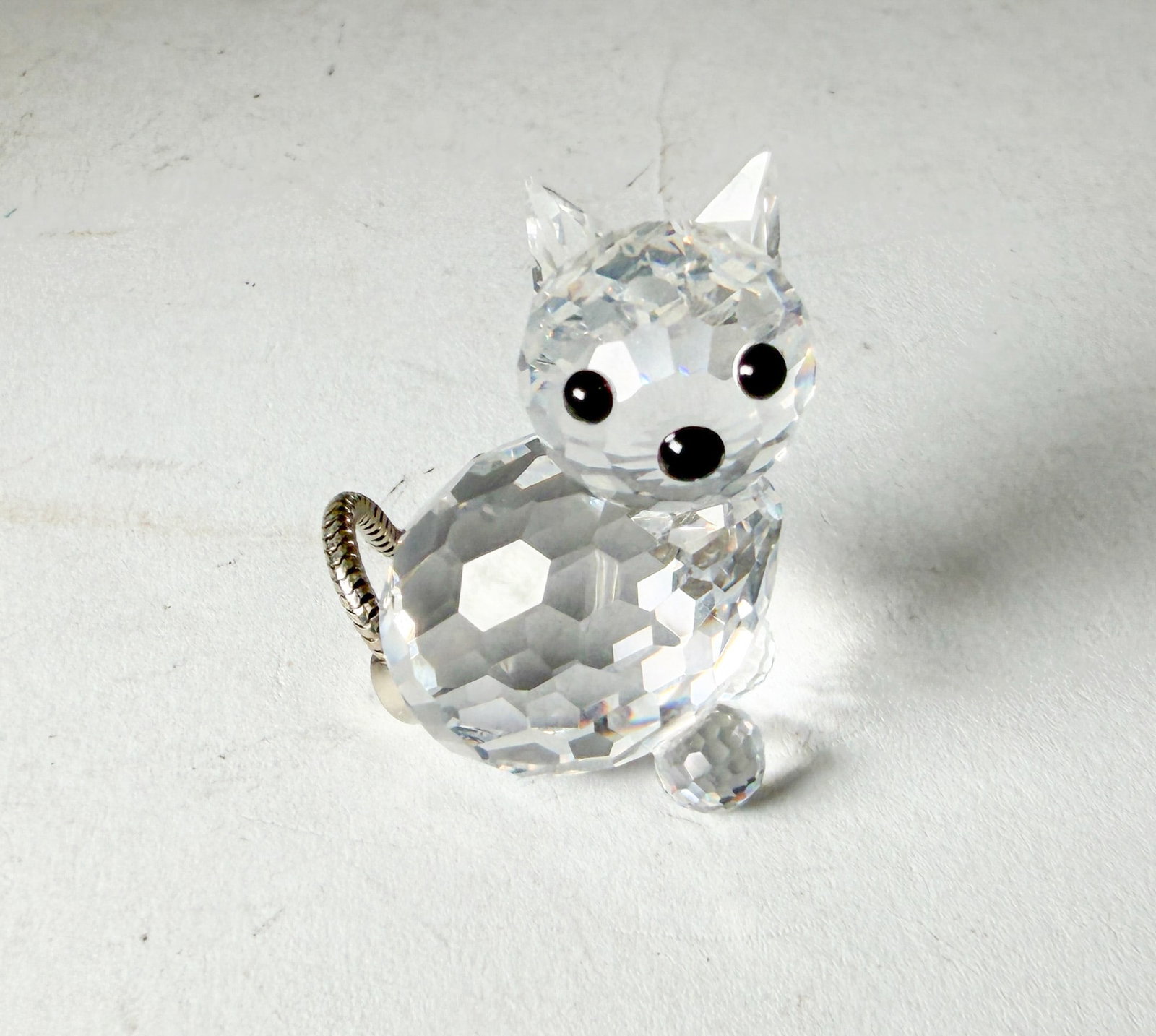 Swarovski Silver Crystal Sitting Cat IOB - 2
