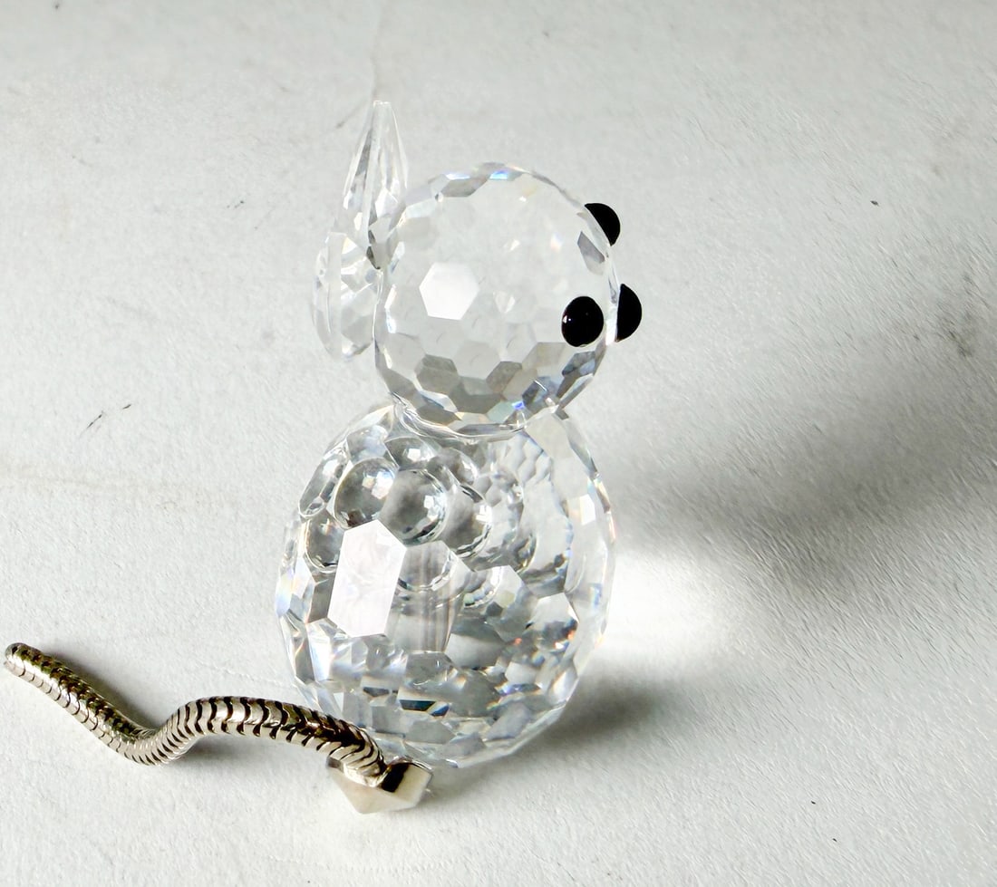Swarovski Silver Crystal Sitting Cat IOB - 3