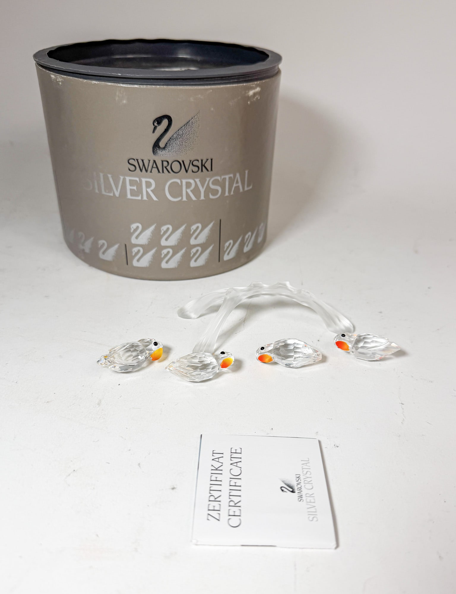Swarovski Silver Crystal "Baby Love Birds" IOB: Swarovski Silver Crystal "Baby Love Birds" IOB Size 4" L Literature Brooks Auction – Online Auction Terms & Conditions Contact: (856) 694-2960 | info@brooks.auction READ BEFORE YOU BID:
