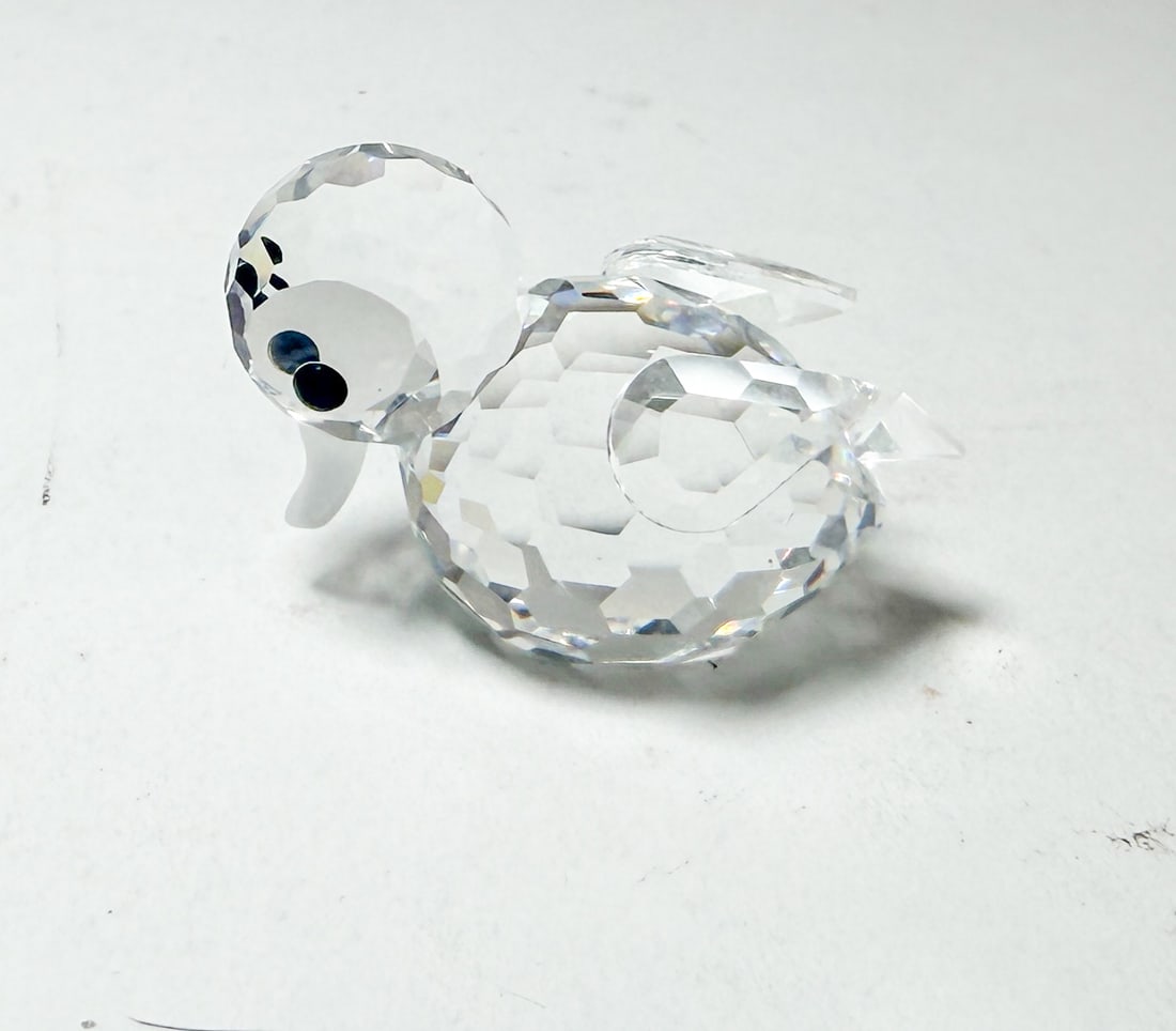 Swarovski Silver Crystal Swimming Duck IOB - 2