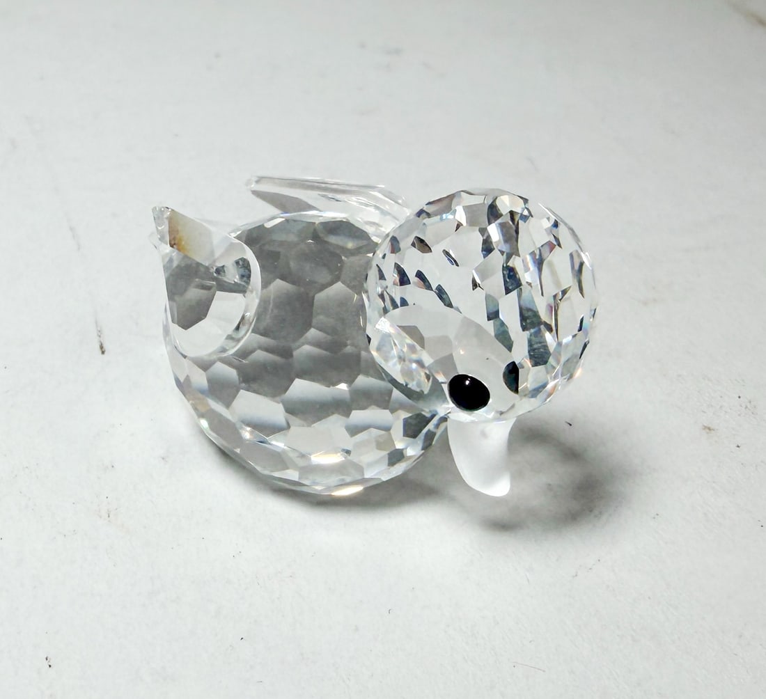 Swarovski Silver Crystal Swimming Duck IOB - 3