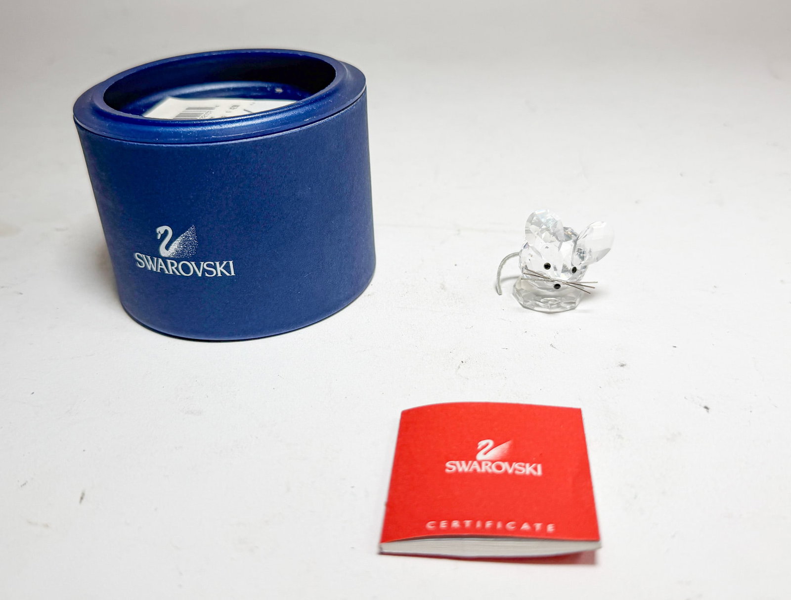 Swarovski Crystal Replica Mouse with Leather Tail IOB: Swarovski Crystal Replica Mouse with Leather Tail IOB Size 1.25" H Literature Brooks Auction – Online Auction Terms & Conditions Contact: (856) 694-2960 | info@brooks.auction READ BEFORE YOU