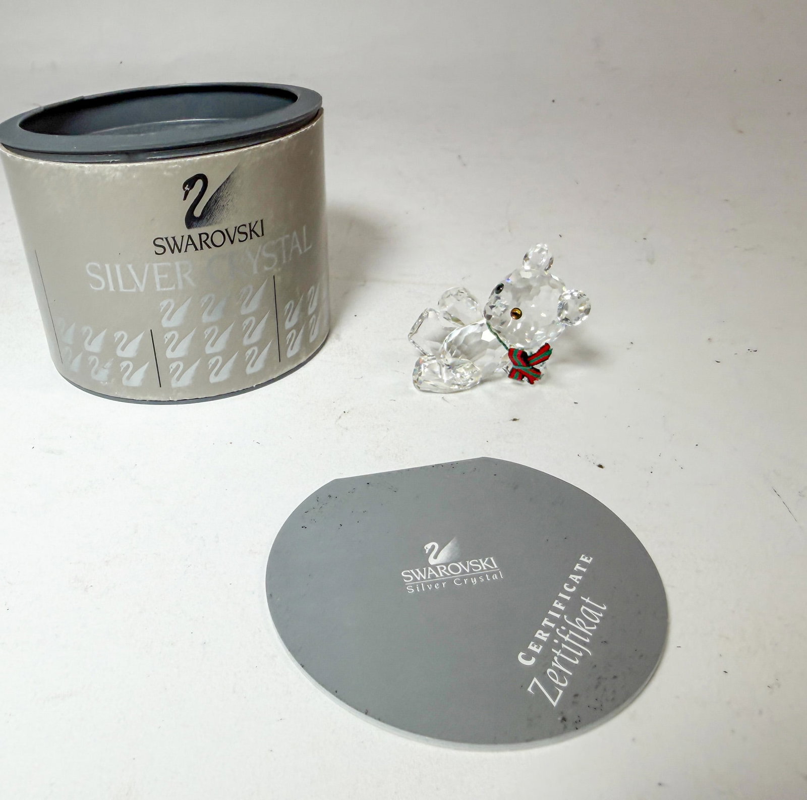 Swarovski Silver Crystal "Reclining Kris Bear" IOB (1 of 4)